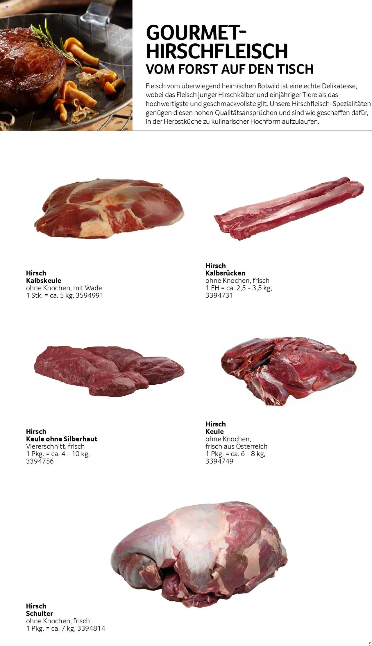 Transgourmet Highlight-Folder Wild gültig ab 26.08.2024 | Seite: 5 | Produkte: Tisch