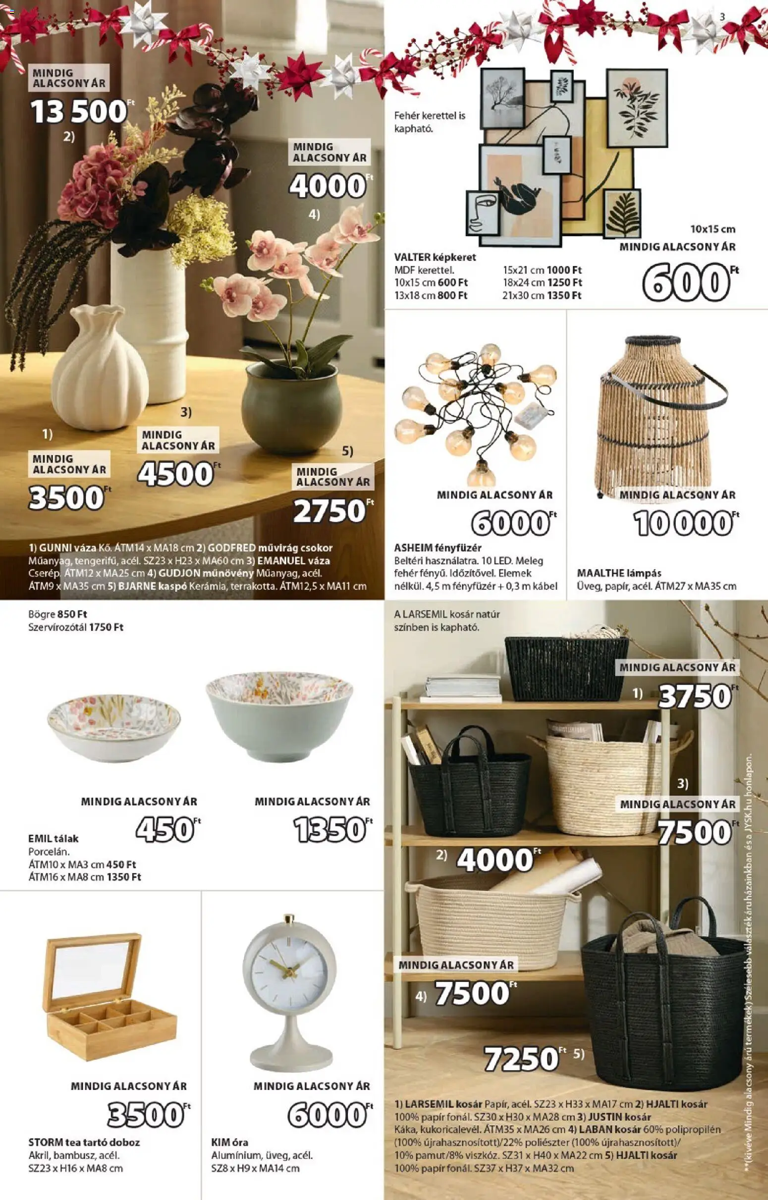 JYSK akciós ujság - amely érvényes a következő dátumtól: 17.12.2025 | Oldal: 3 | Termékek: Bögre, Kosár, Képkeret, Kaspó