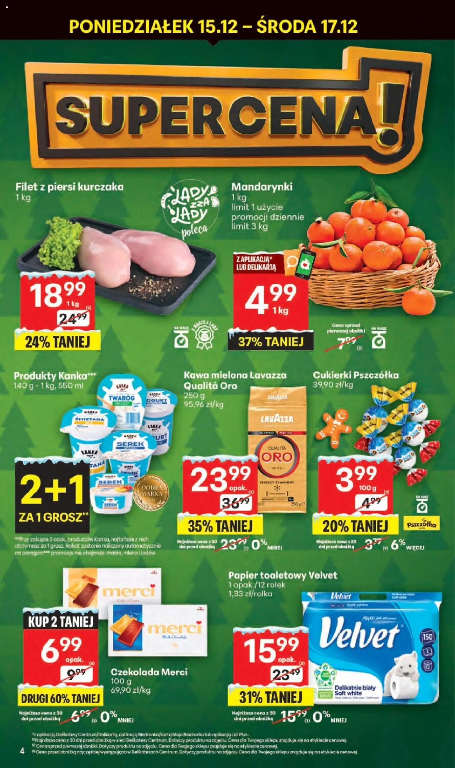 Delikatesy Centrum Gazetka - Sklepy Własne od 11.12.2025 | Strona: 4 | Produkty: Piersi, Lavazza, Kawa, Cukierki