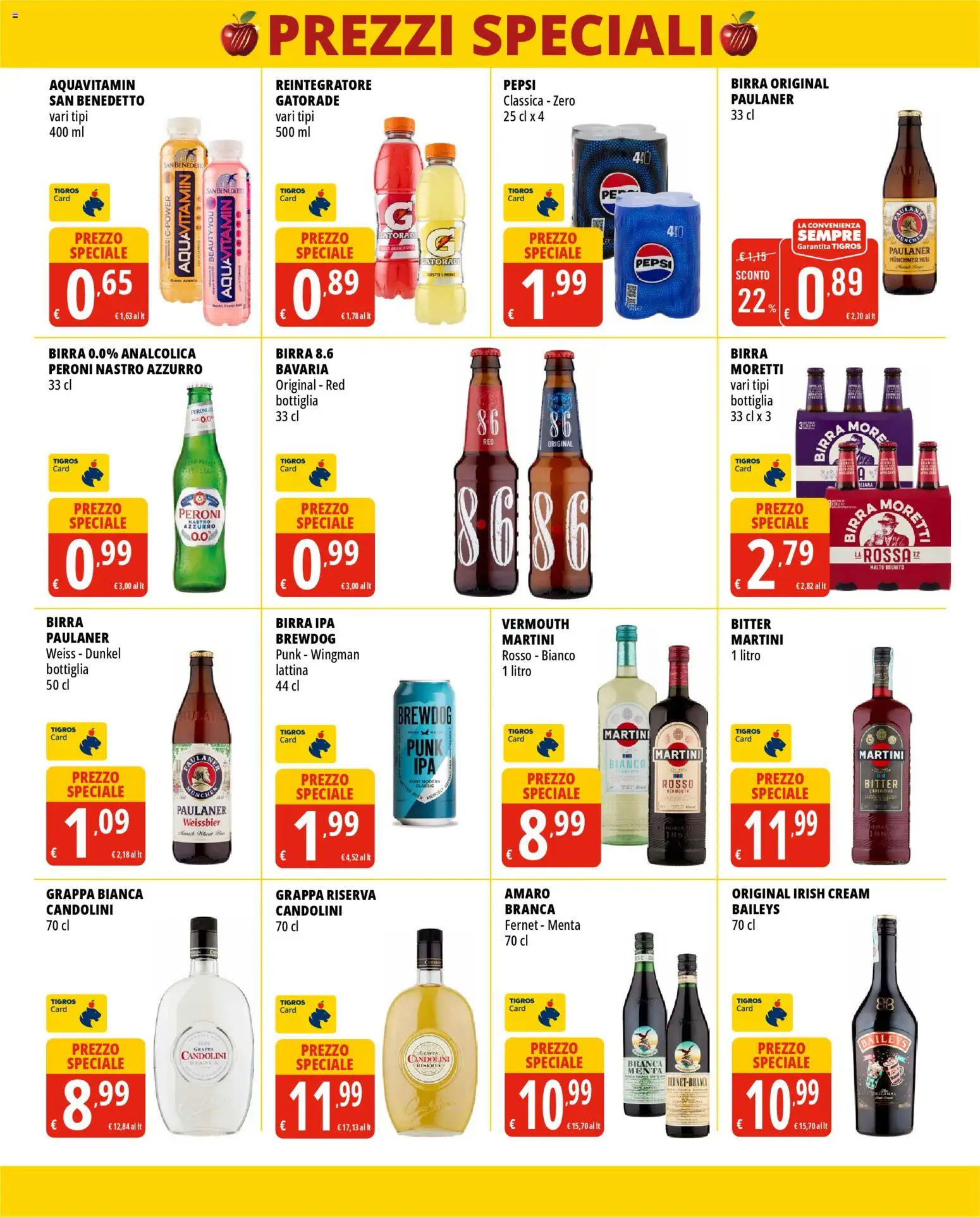 Volantino Tigros del 28.01.2026 | Pagina: 6 | Prodotti: Birra, Menta, Pepsi, Amaro