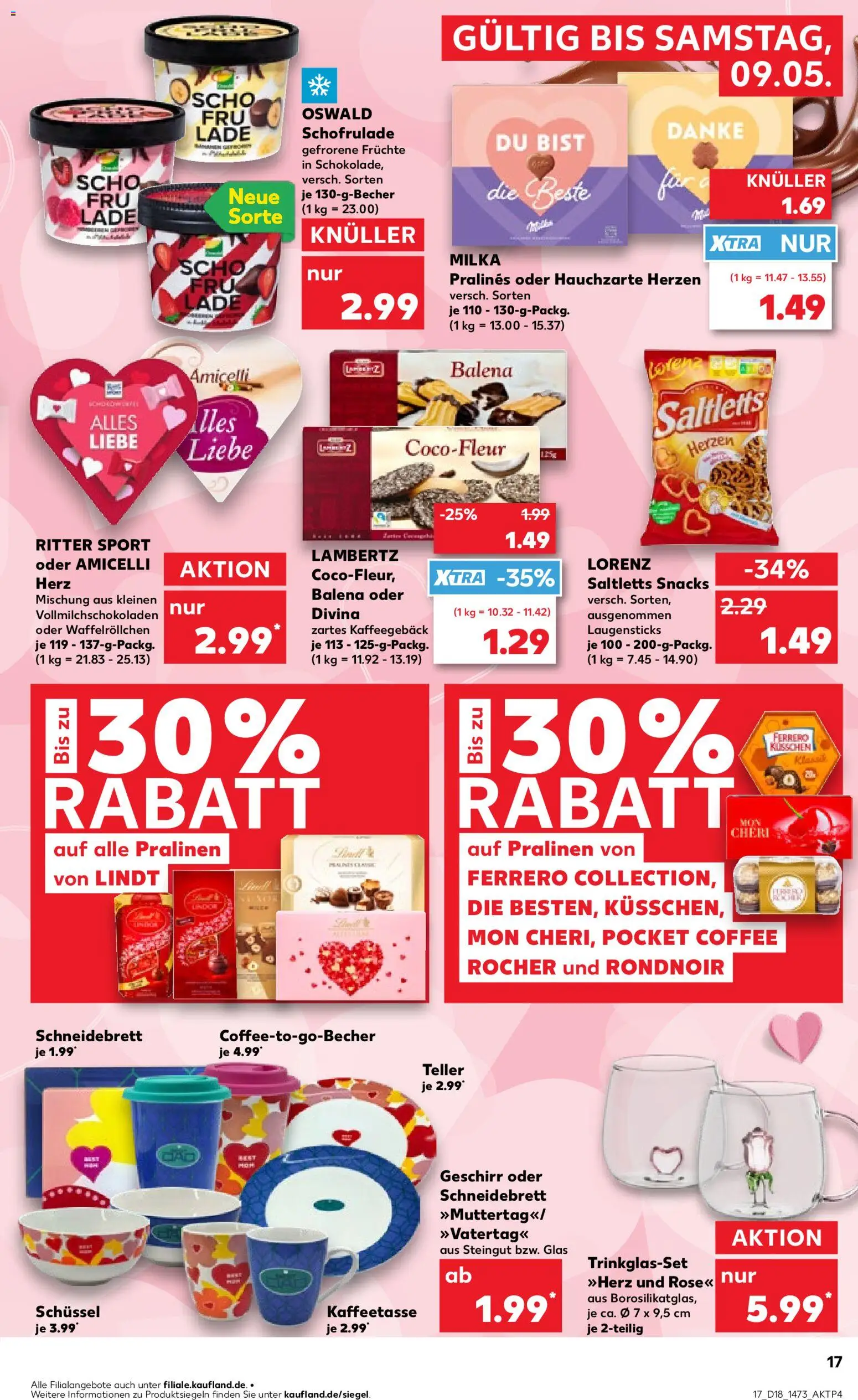 Kaufland Prospekt Berlin	 – gültig ab 30.04.2026 | Seite: 17 | Produkte: Ritter sport, Milka, Lindt