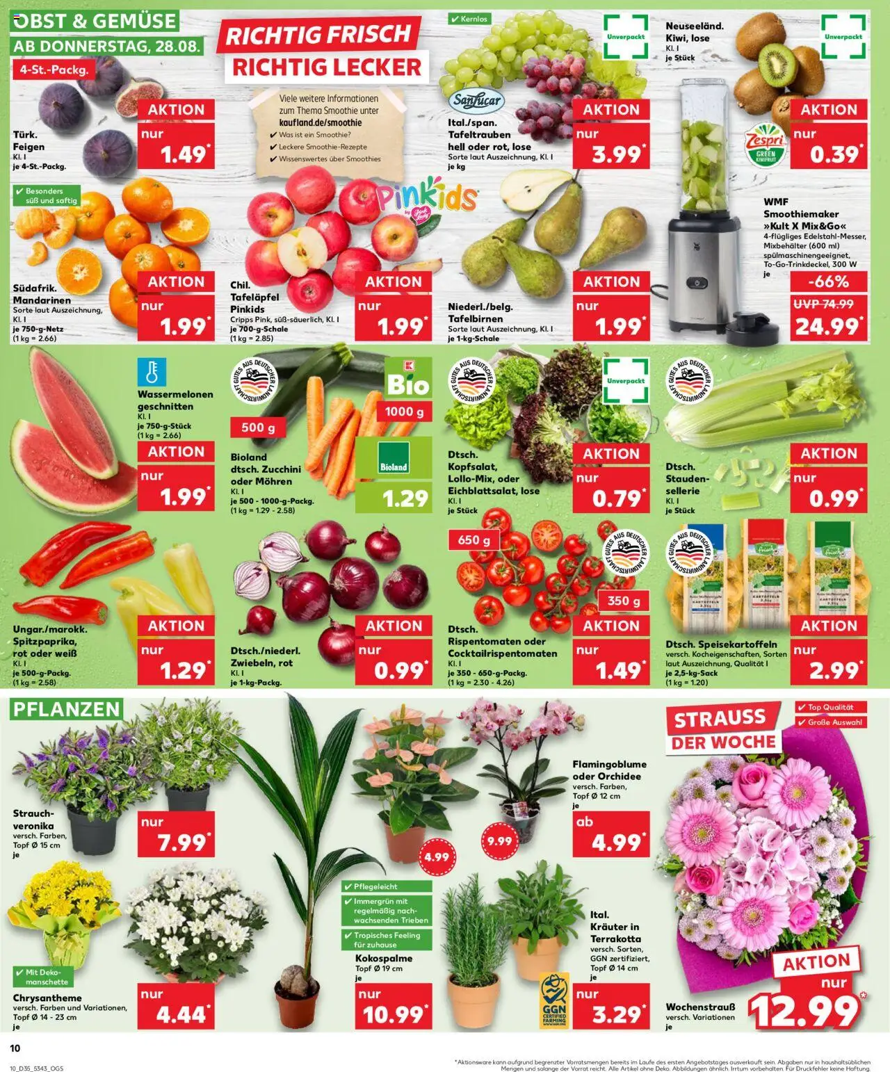 Kaufland Prospekt 	 - gültig ab dem 28.08.2025 | Seite: 10 | Produkte: Mandarinen, Gemüse, Obst, Zucchini