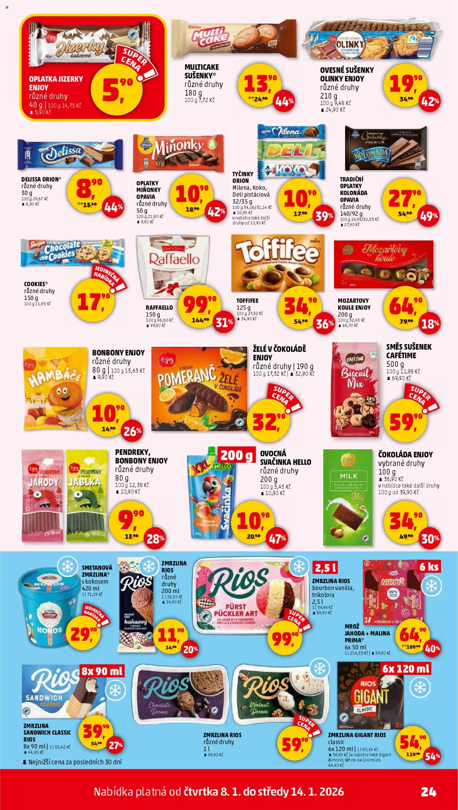 Penny Market leták - Čtvrtečník od 08.01.2026 | Strana: 24 | Produkty: Cookies, Kokos, Oplatky, Sušenky