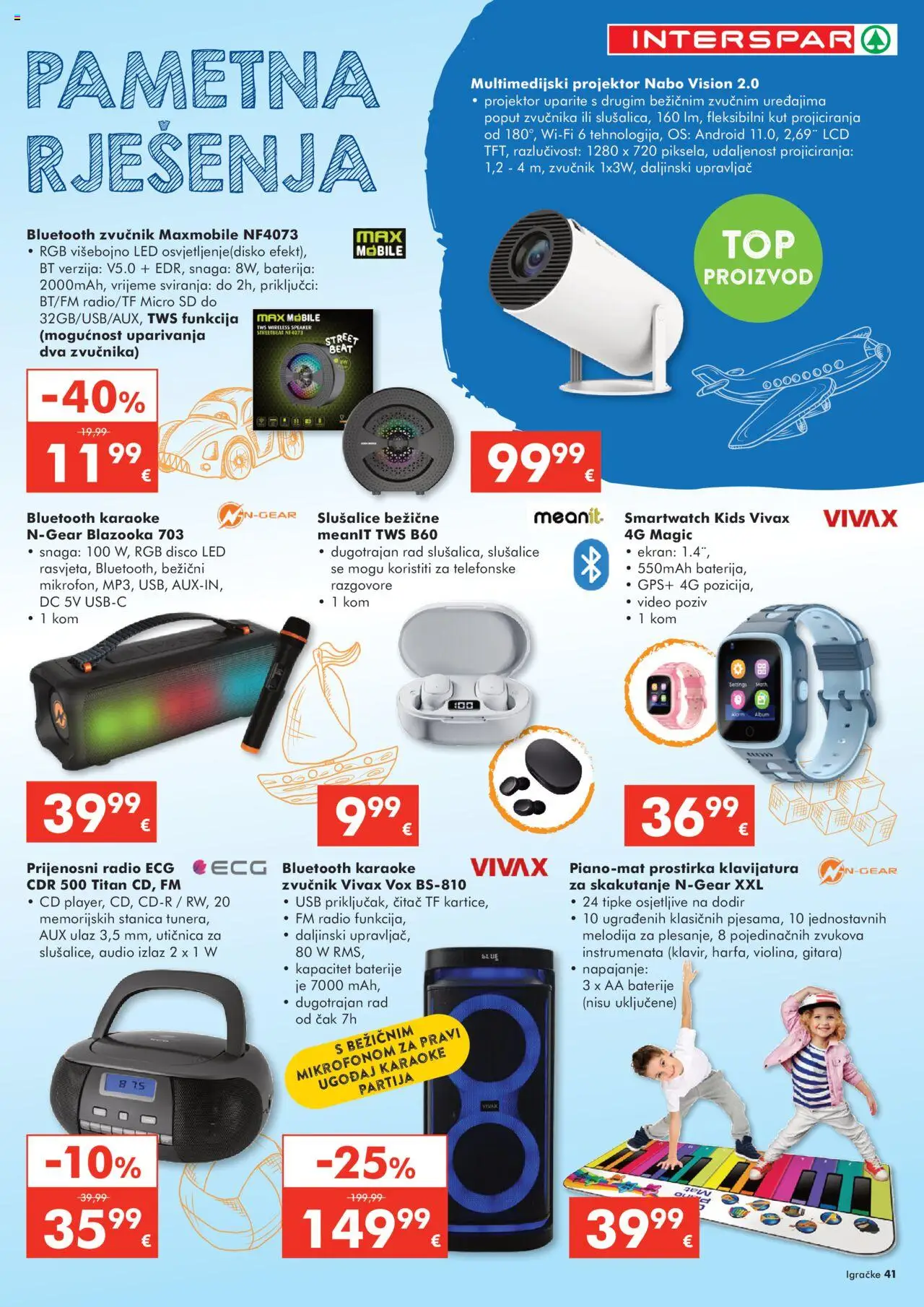 Interspar katalog | vrijedi od 22.10.2025 | Stranica: 41 | Proizvodi: Baterija, Video, Slušalice, USB
