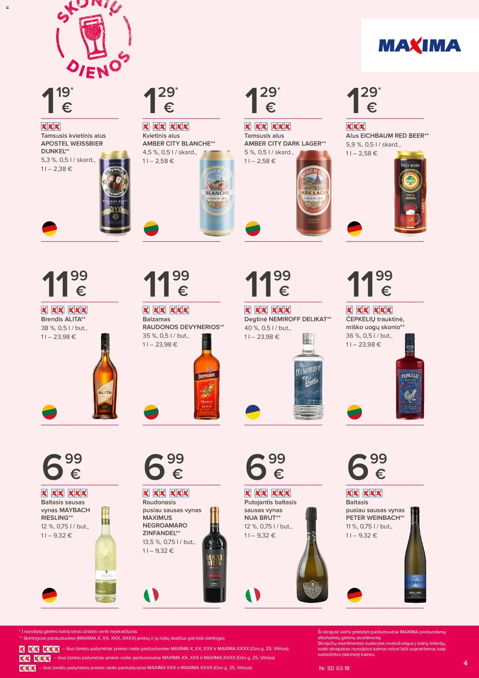 MAXIMA akcijos nuo 05.03.2026 | Puslapis: 4 | Prekių: Balzamas, Degtinė, Vynas, Alus