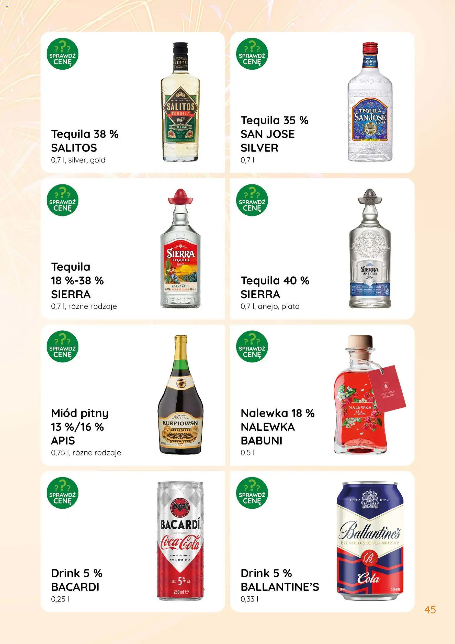 Eurocash Gazetka - Katalog Alkoholowy od 01.01.2026 | Strona: 45 | Produkty: Miód, Nalewka Babuni, Miód pitny, Whisky