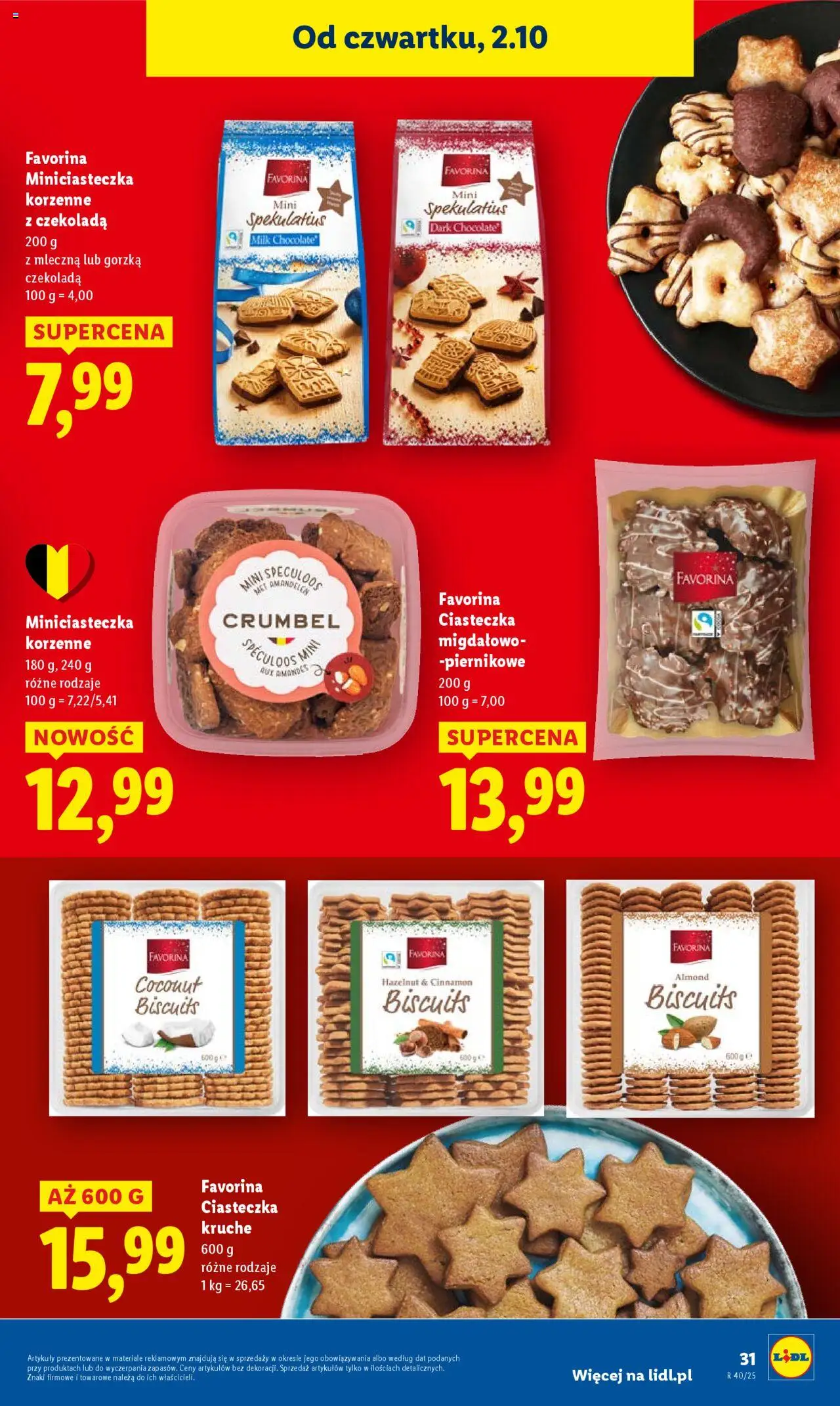 Lidl Gazetka od 02.10.2025 | Strona: 35 | Produkty: Ciasteczka korzenne, Czekolada, Ciasteczka