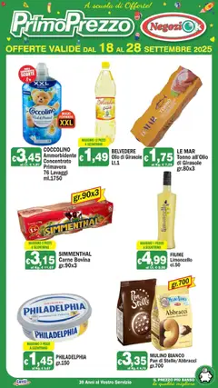 Volantino Primo Prezzo del 18.09.2025 | Pagina: 3 | Prodotti: Formaggio, Olio, Olio di girasole, Cacao