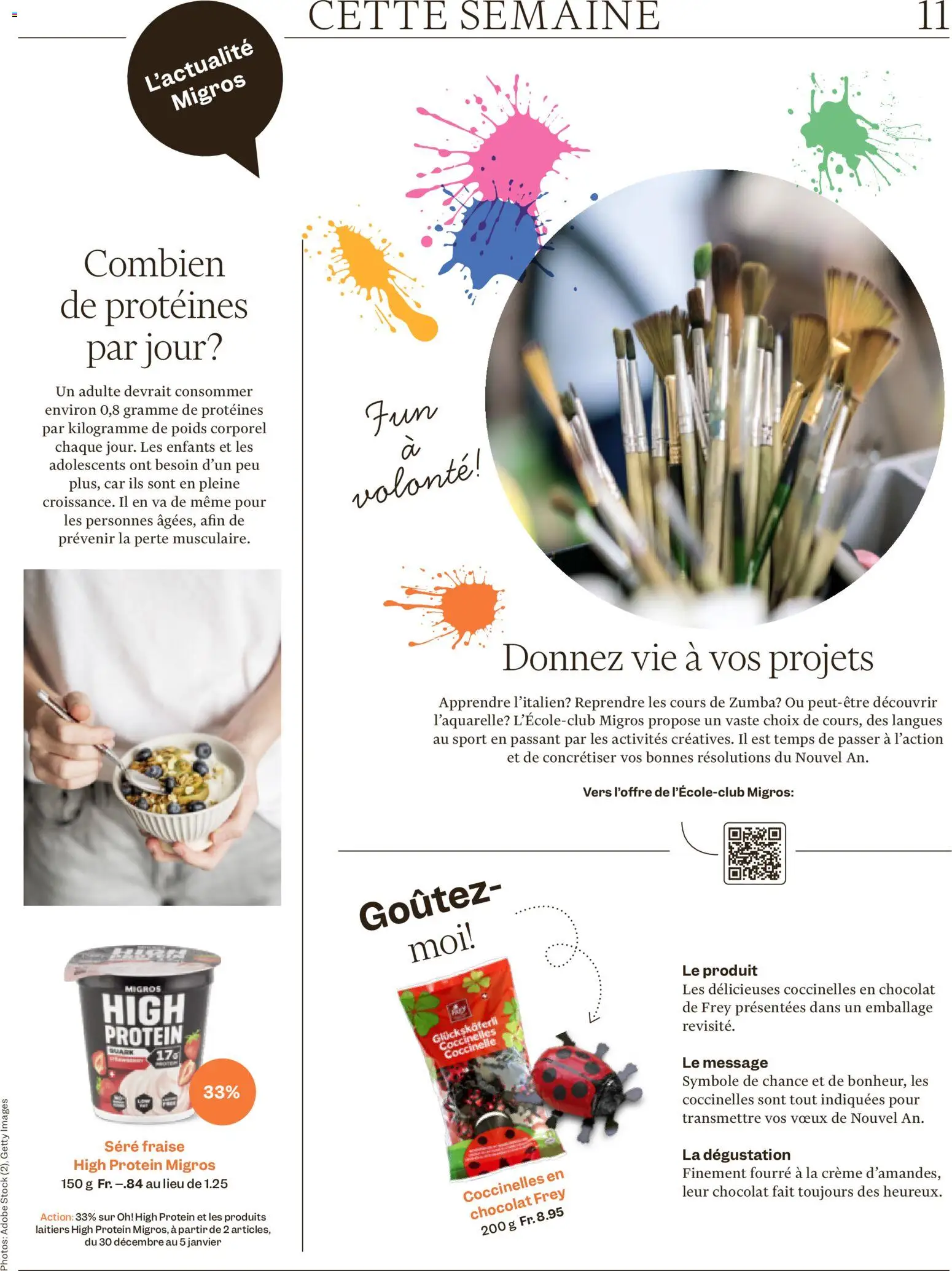 Migros Magazin FR – gültig ab 29.12.2025 | Seite: 11 | Produkte: Quark, Creme
