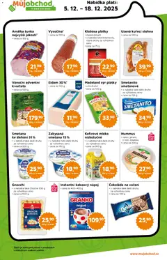 Náhled letáku Můj obchod leták od 05.12.2025 | Strana: 2 | Produkty: Uzená kuřecí stehna, Šunka, Klobása, Eidam