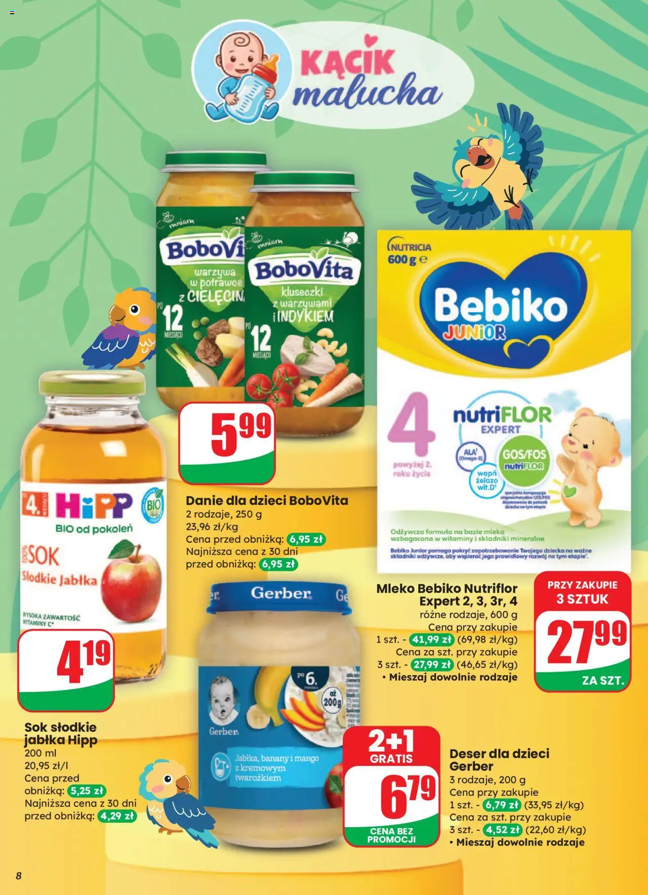 Dino Gazetka od 13.08.2025 | Strona: 8 | Produkty: Mango, Żelazo, Mleko modyfikowane, Banany