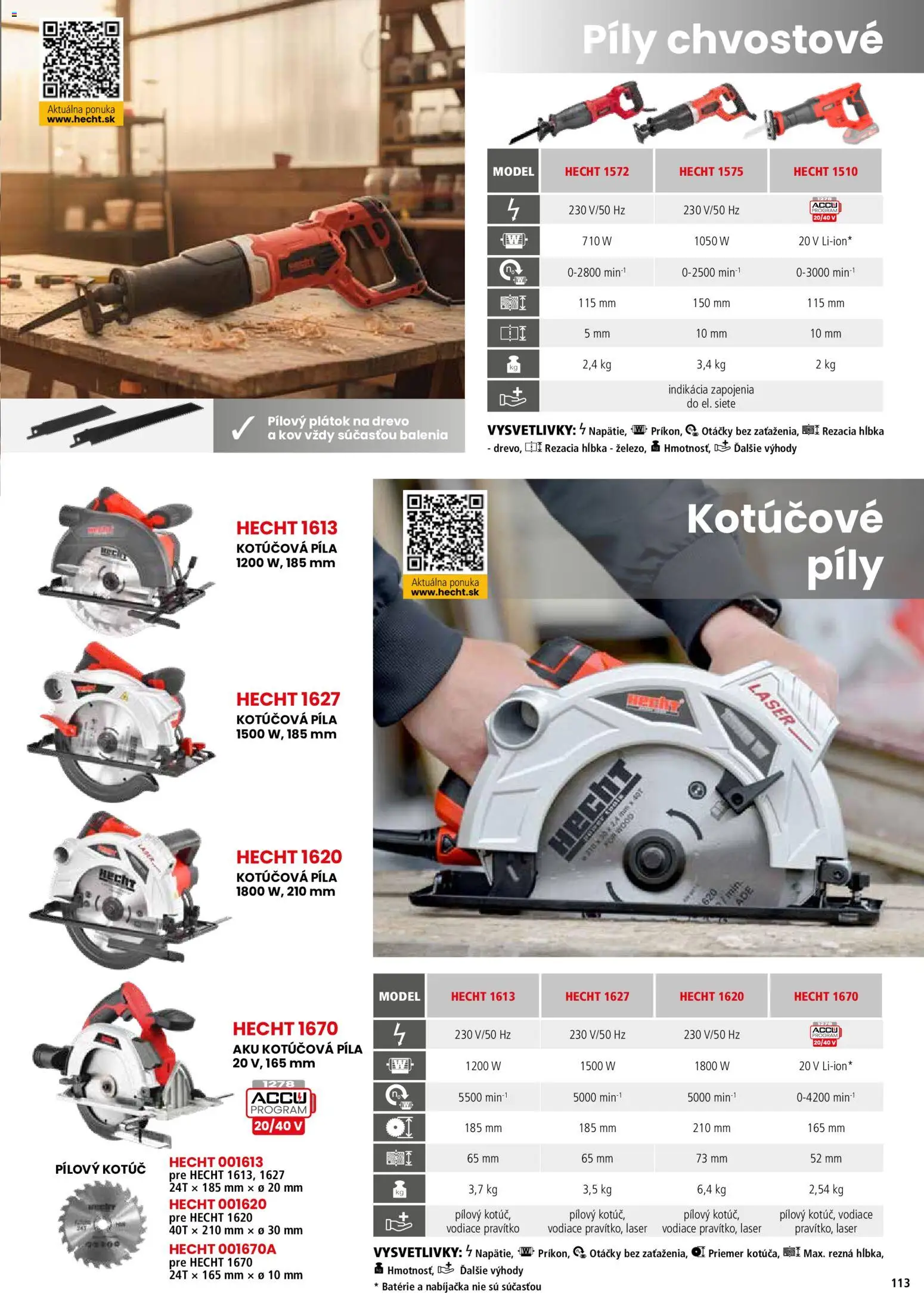 Nové Hecht akcie – leták je platný od 19.02.2026 | Strana: 113 | Produkty: Laser, Píla, Kotúčová píla, Nabíjačka