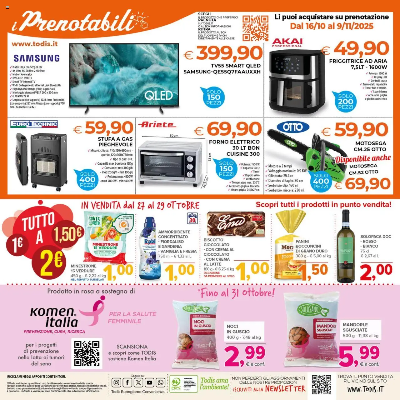 Volantino Todis del 16.10.2025 | Pagina: 24 | Prodotti: Ammorbidente, Motosega, Friggitrice, Samsung