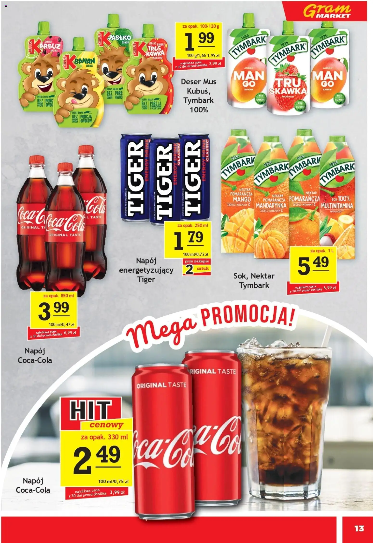 Gram Market Gazetka od 14.01.2026 | Strona: 13 | Produkty: Mango, Sok, Banan