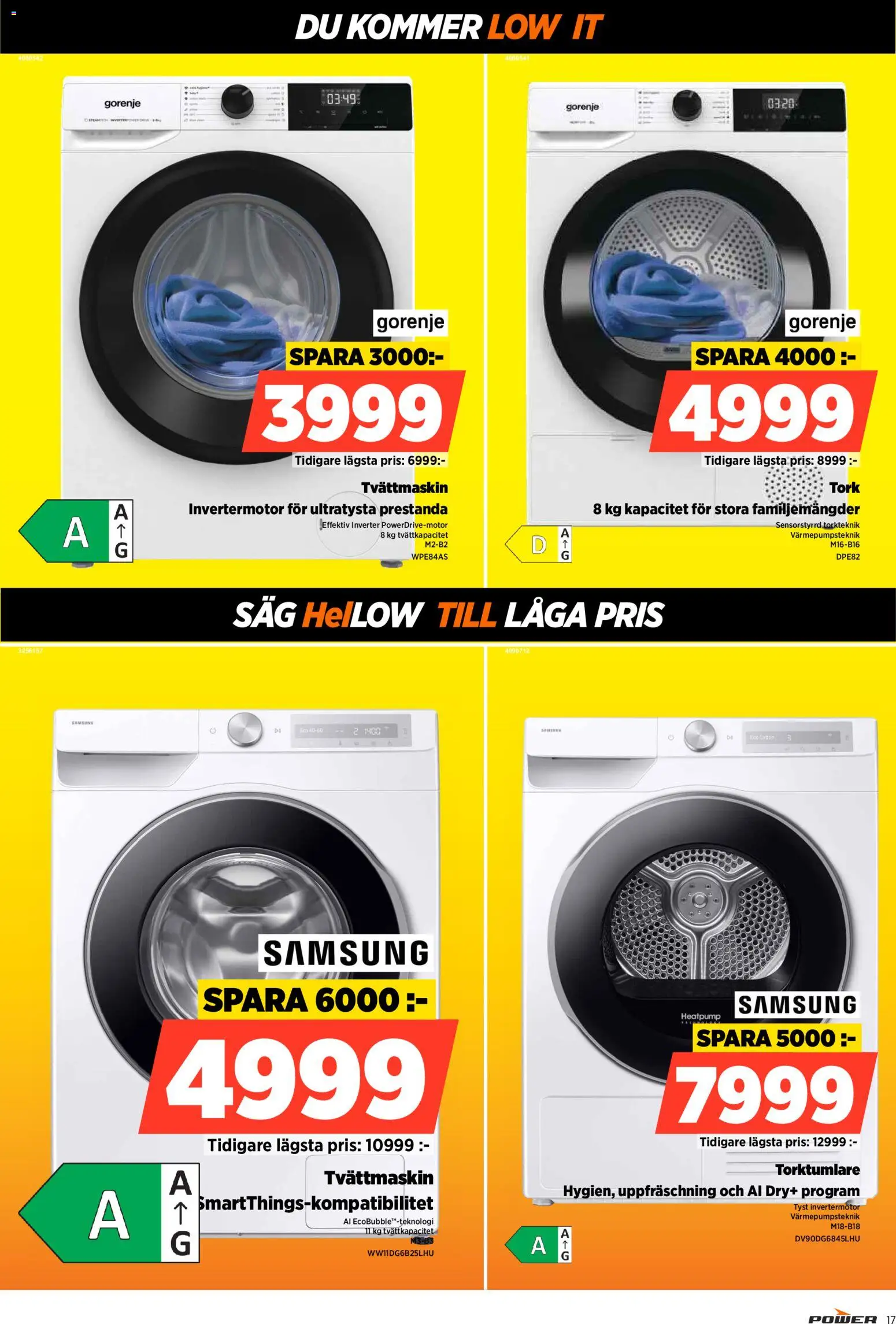 Power reklamblad aktuell från 26.01.2026 | Sida: 17 | Produkter: Såg, Tvättmaskin, Torktumlare