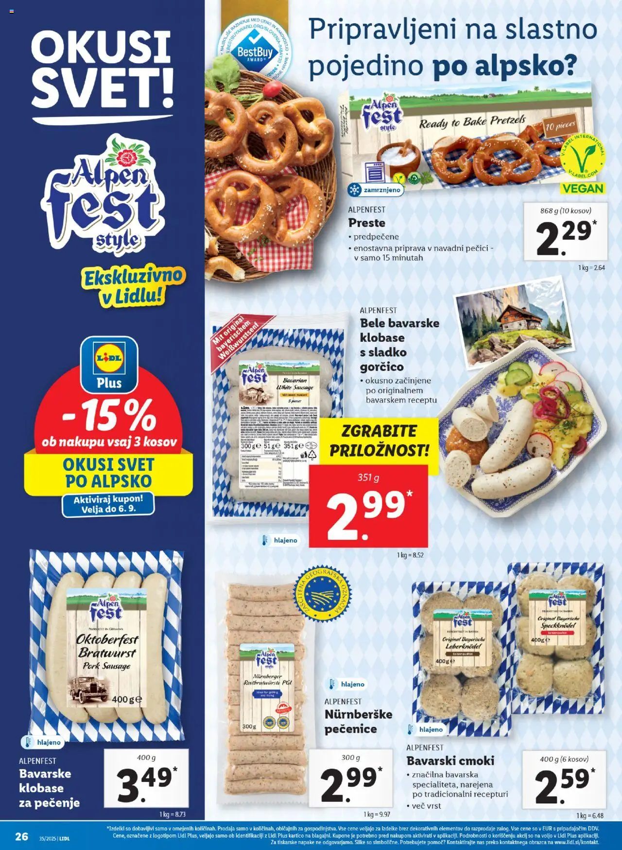 Lidl katalog │ velja od 28.08.2025 | Stran: 46 | Izdelki: Klobase