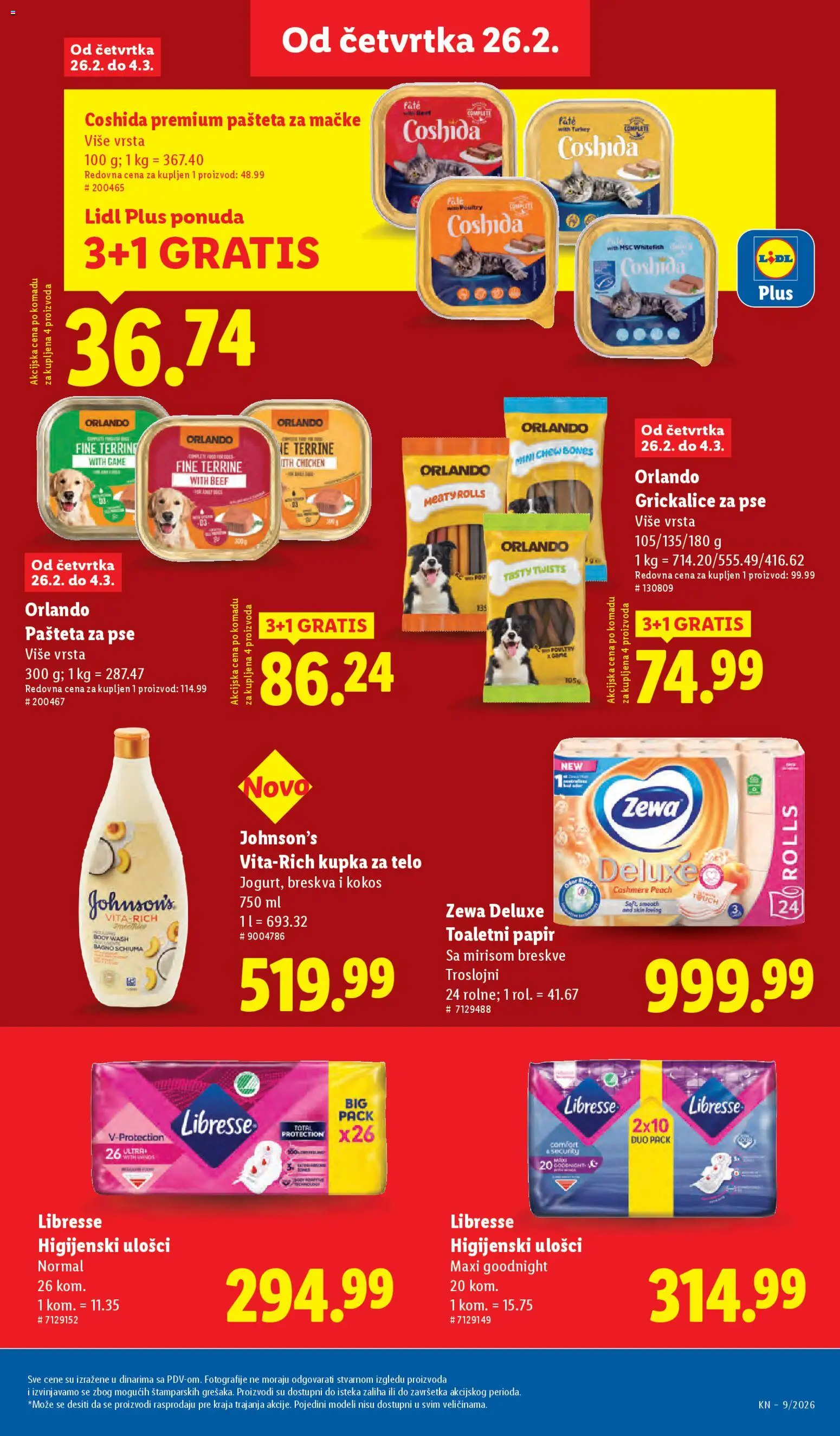 Lidl katalog - važi od 26.02.2026 | Strana: 33 | Proizvode: Higijenski ulošci, Breskva, Pašteta