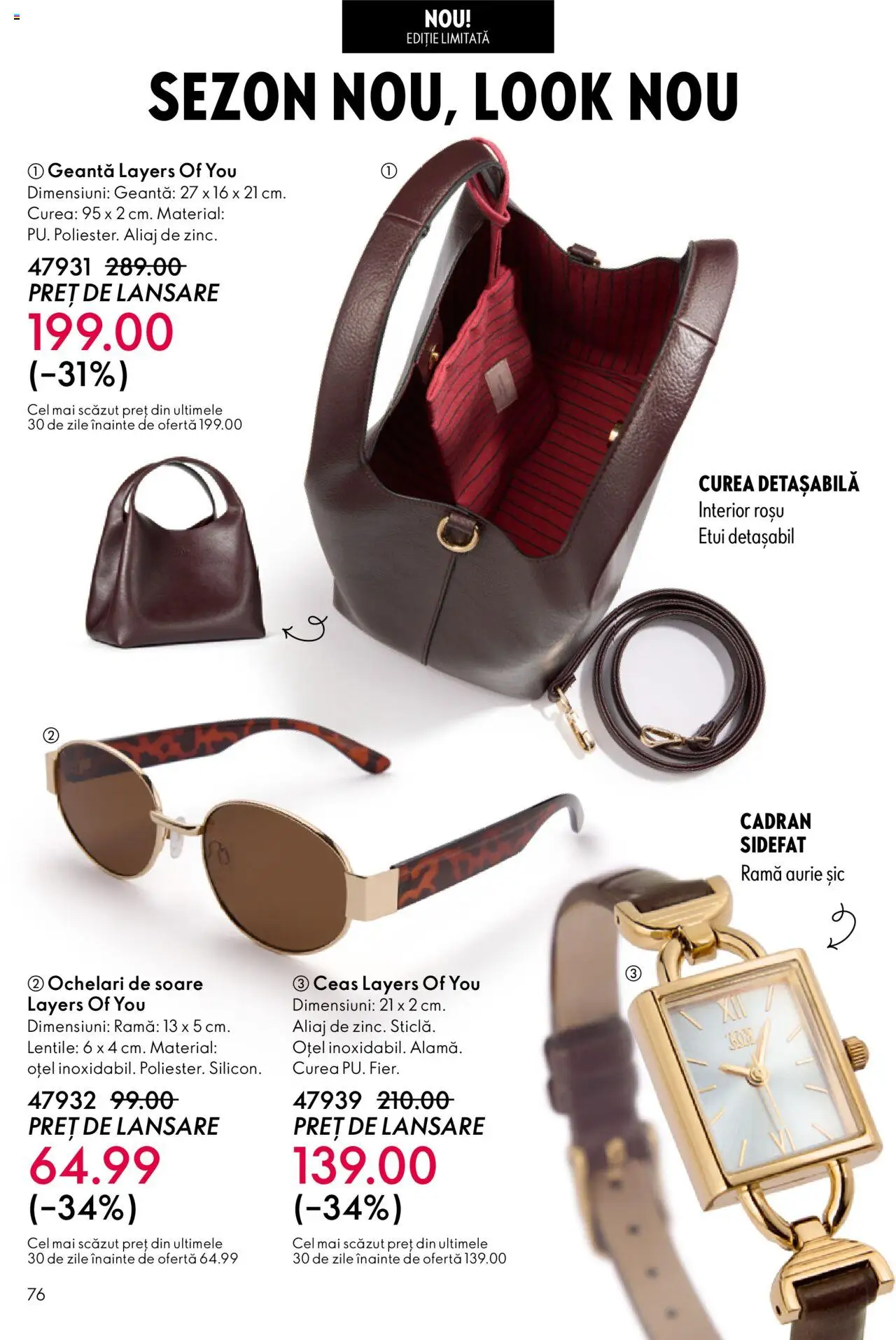 Oriflame catalog 13 2025 – valabil de la 10.09.2025 | Pagină: 76 | Produse: Ochelari, Curea, Ceas, Ochelari de soare