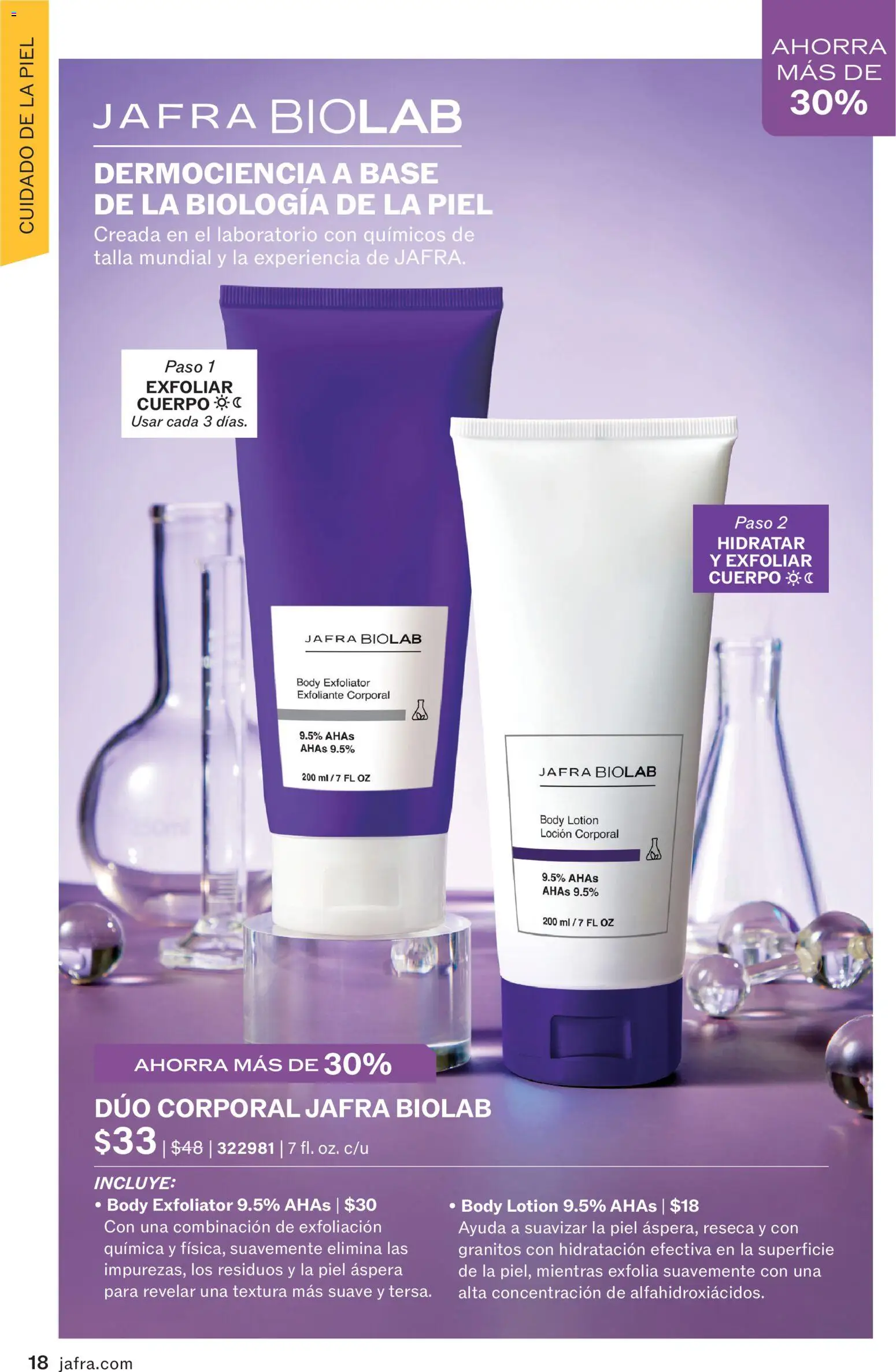 JAFRA folleto │ válido desde el 01.01.2026 | Página: 18 | Productos: Loción corporal, Γαύρος, Exfoliante corporal, Body