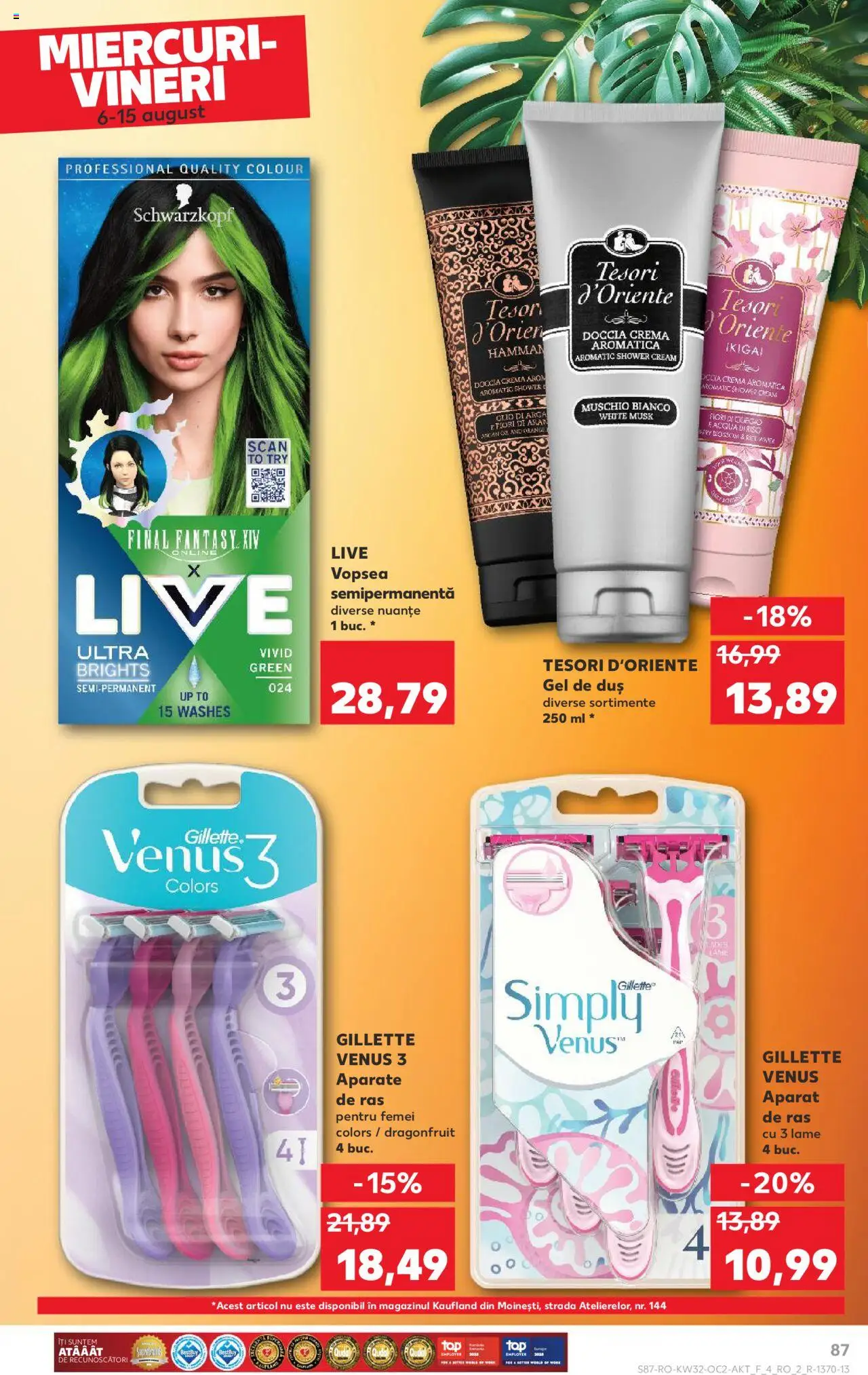 Catalog Kaufland - Tulcea – valabil de la 06.08.2025 | Pagină: 87 | Produse: Aparat De Ras, Vopsea, Duș, Gel de duș