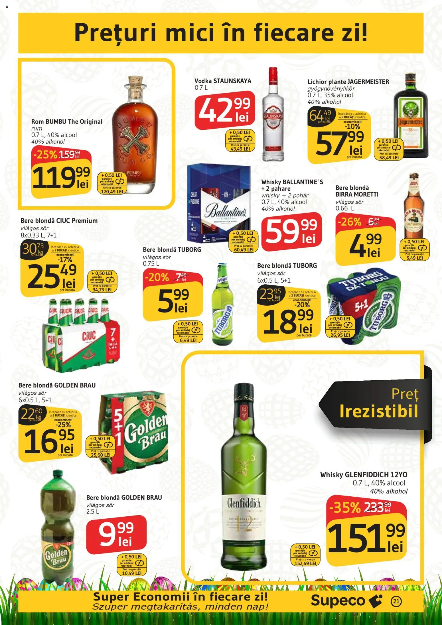 Noul catalog Supeco – valabil de la 02.04.2026 | Pagină: 21 | Produse: Pahare, Mici, Bere, Vodka