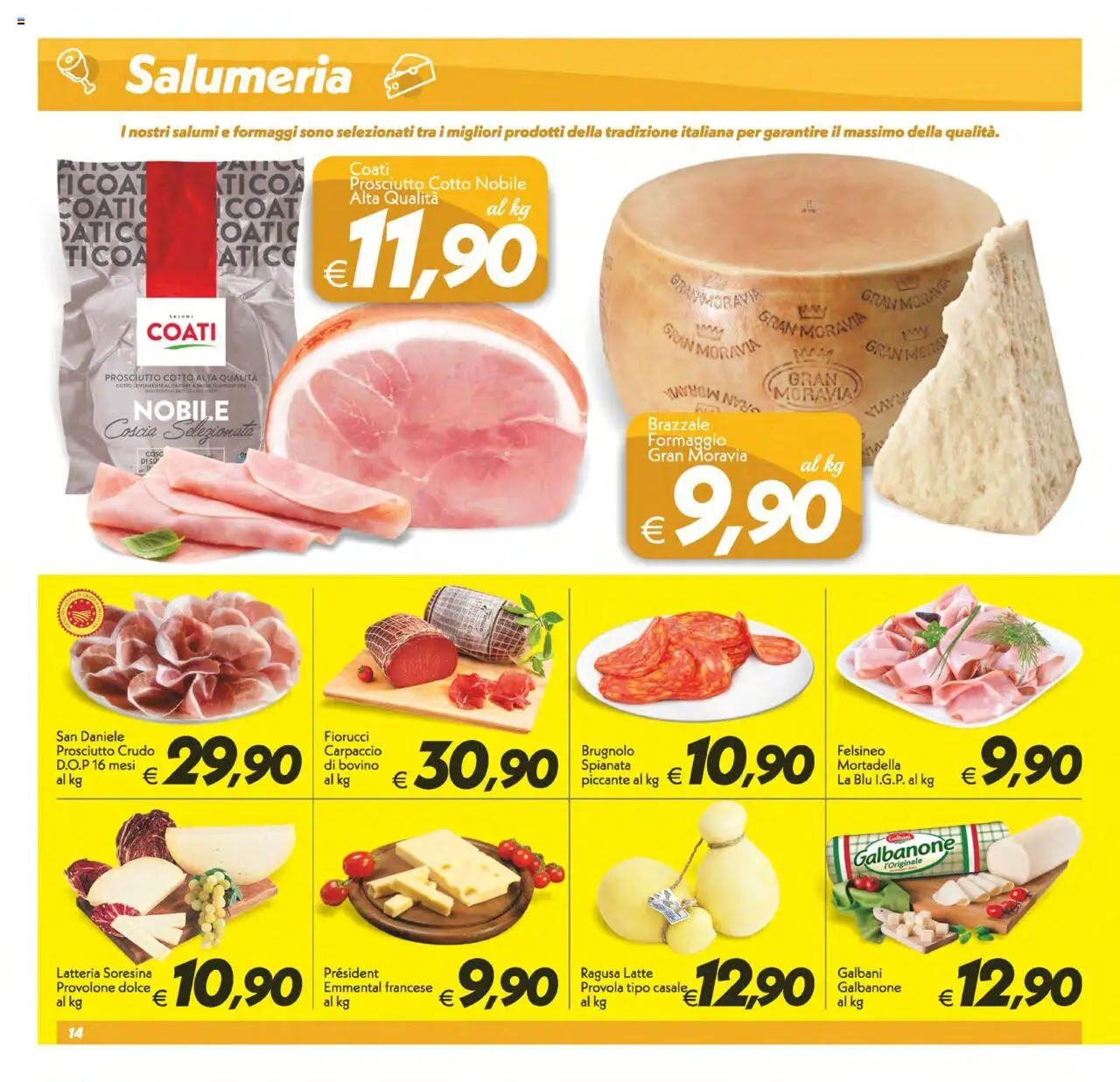 Volantino SuperConveniente del 23.09.2025 | Pagina: 14 | Prodotti: Bovino, Prosciutto Cotto, Formaggio, Mortadella
