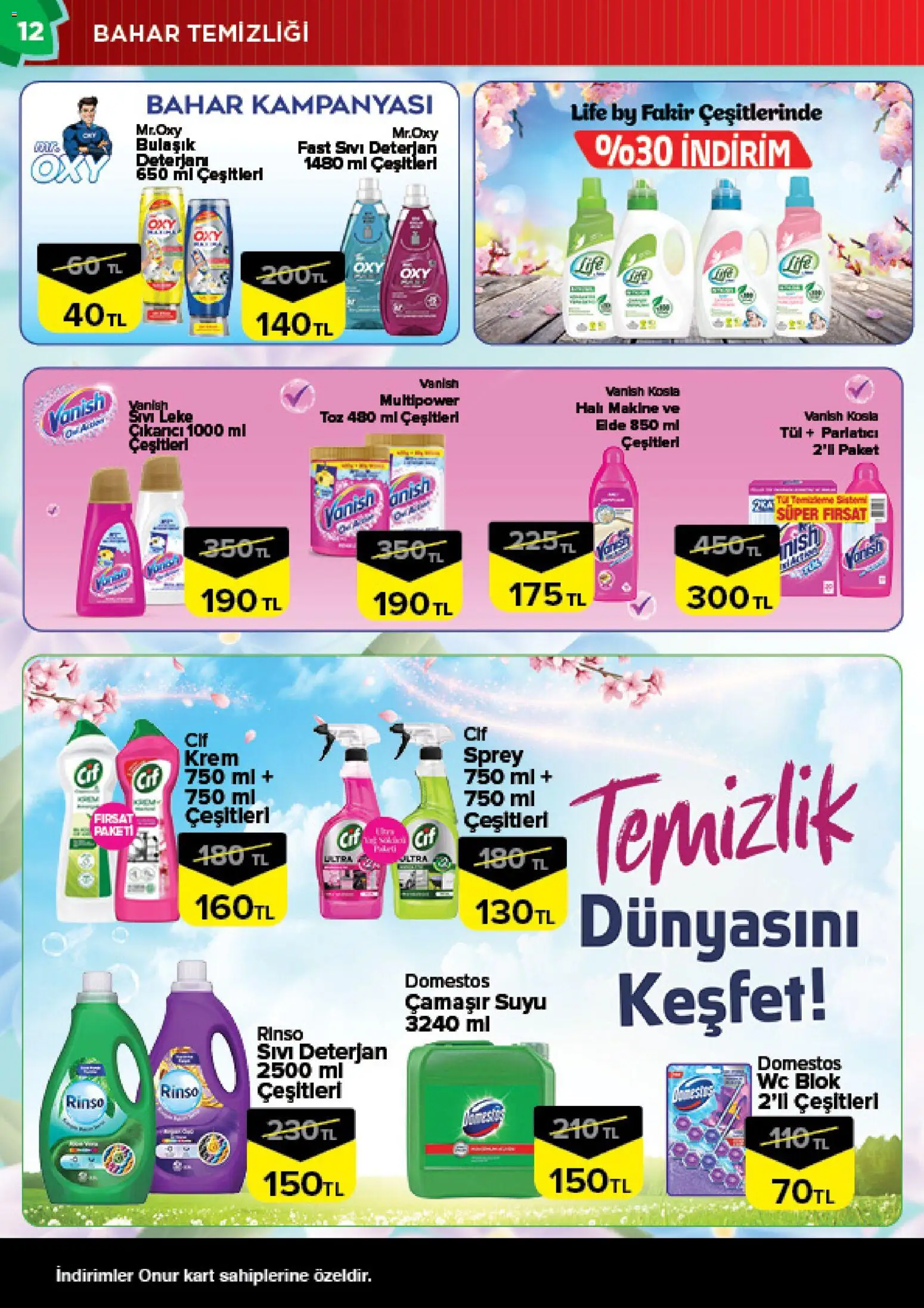 Onur Market Katalog - Bursa - 10.03.2026 tarihinden itibaren geçerlidir | Sayfa: 12 | Ürünler: Halı, Krem, Deterjan, Parlatıcı