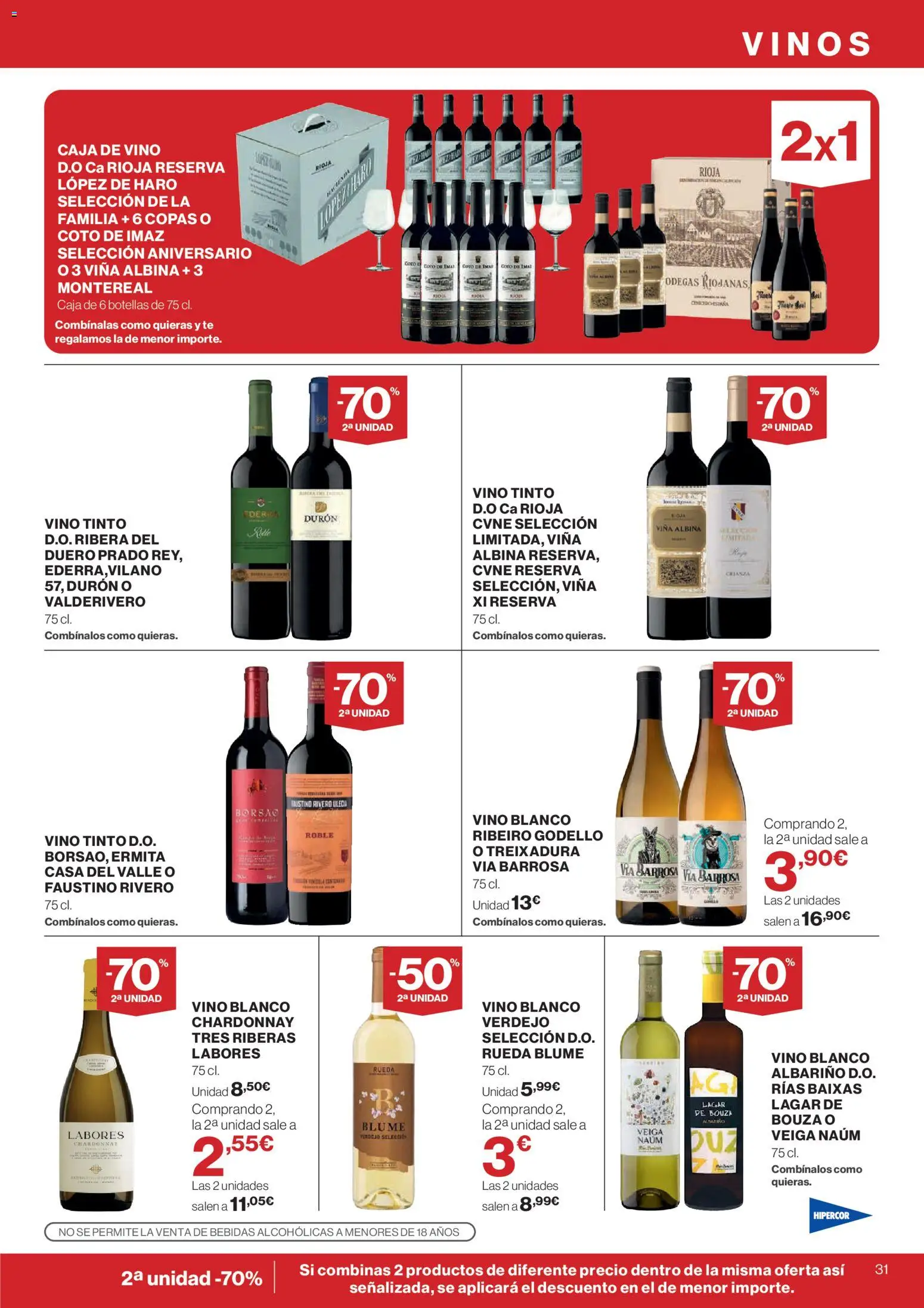 Hipercor catálogo │ válido desde el 25.03.2026 | Página: 31 | Productos: Vino, Té, Caja