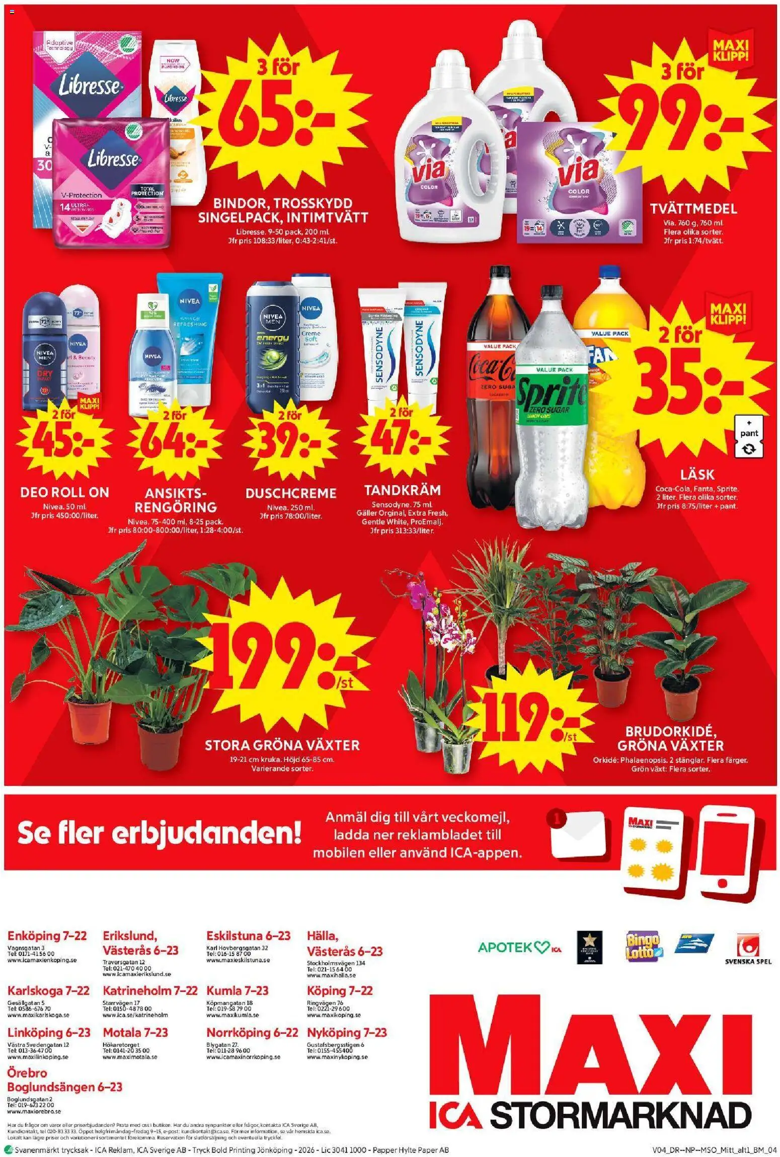 ICA Maxi reklamblad aktuell från 19.01.2026 | Sida: 14 | Produkter: Trosskydd, Deodorant, Tandkräm, Tvättmedel