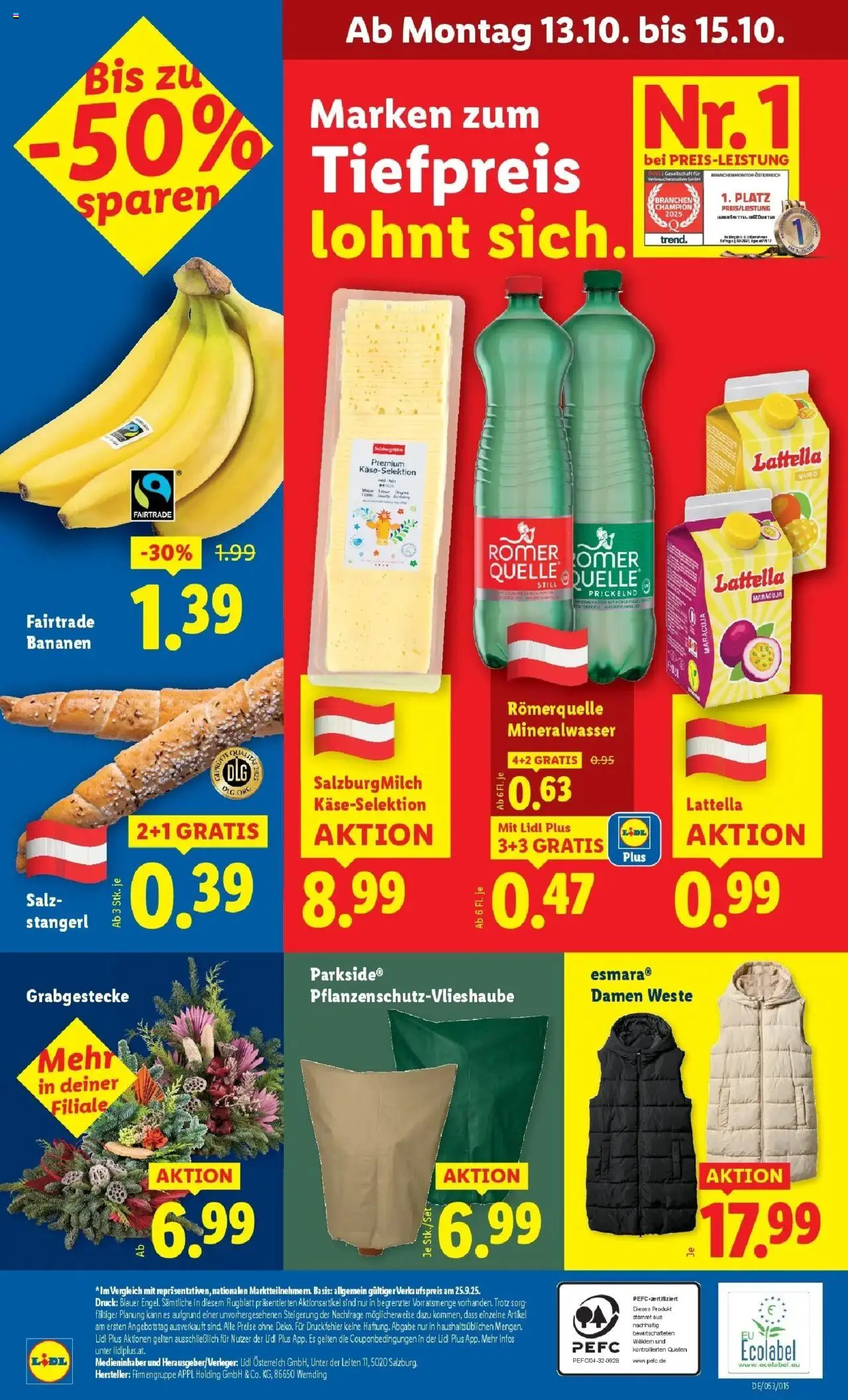 Lidl - Wien, Langenzersdorf, Zwettl gültig ab 09.10.2025 | Seite: 46 | Produkte: Weste, Salz, Mango, Bananen