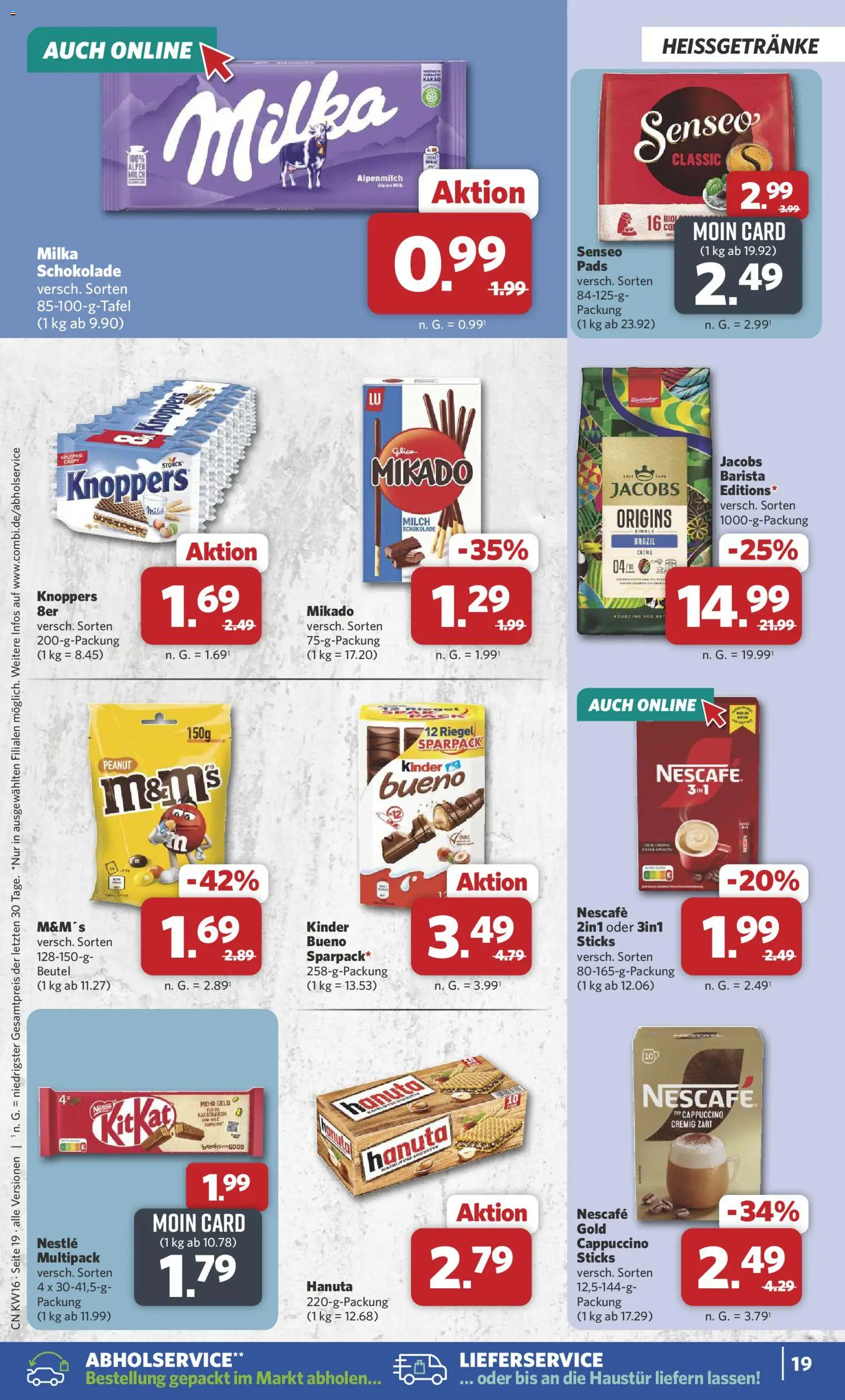 Combi Prospekt 	 – gültig ab 13.04.2026 | Seite: 19 | Produkte: Top, Senseo, Schokolade, Milka