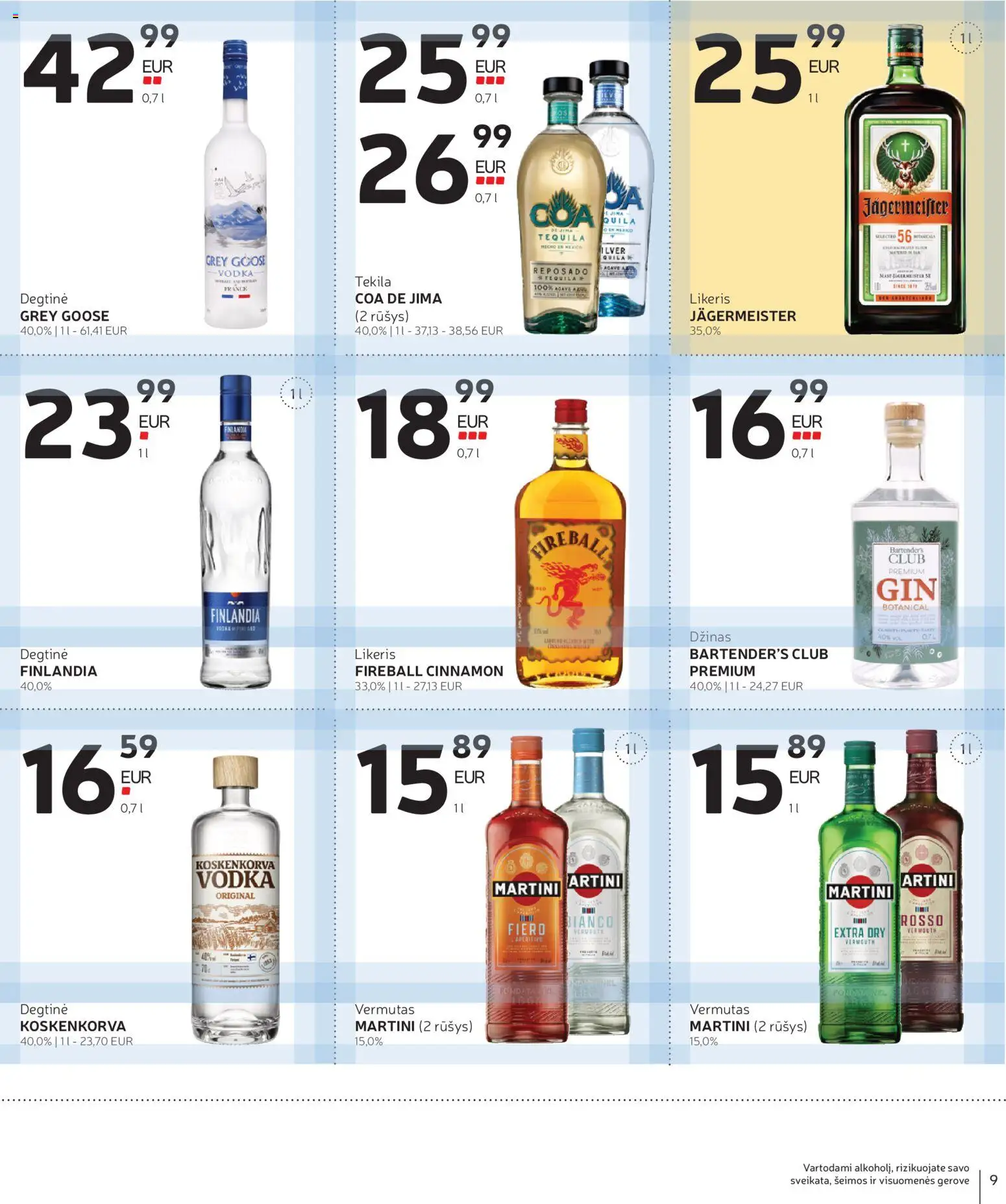 Rimi akcijos nuo 31.03.2026 | Puslapis: 9 | Prekių: Degtinė, Džinas