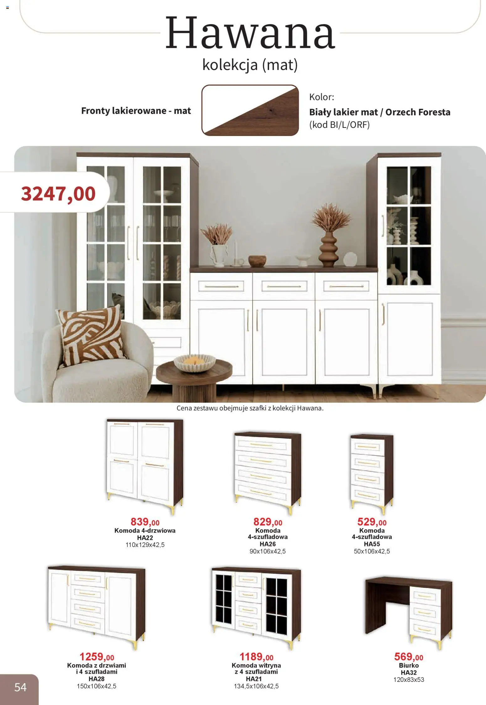 Bodzio Katalog od 01.01.2026 | Strona: 54 | Produkty: Komoda, Biurko, Witryna
