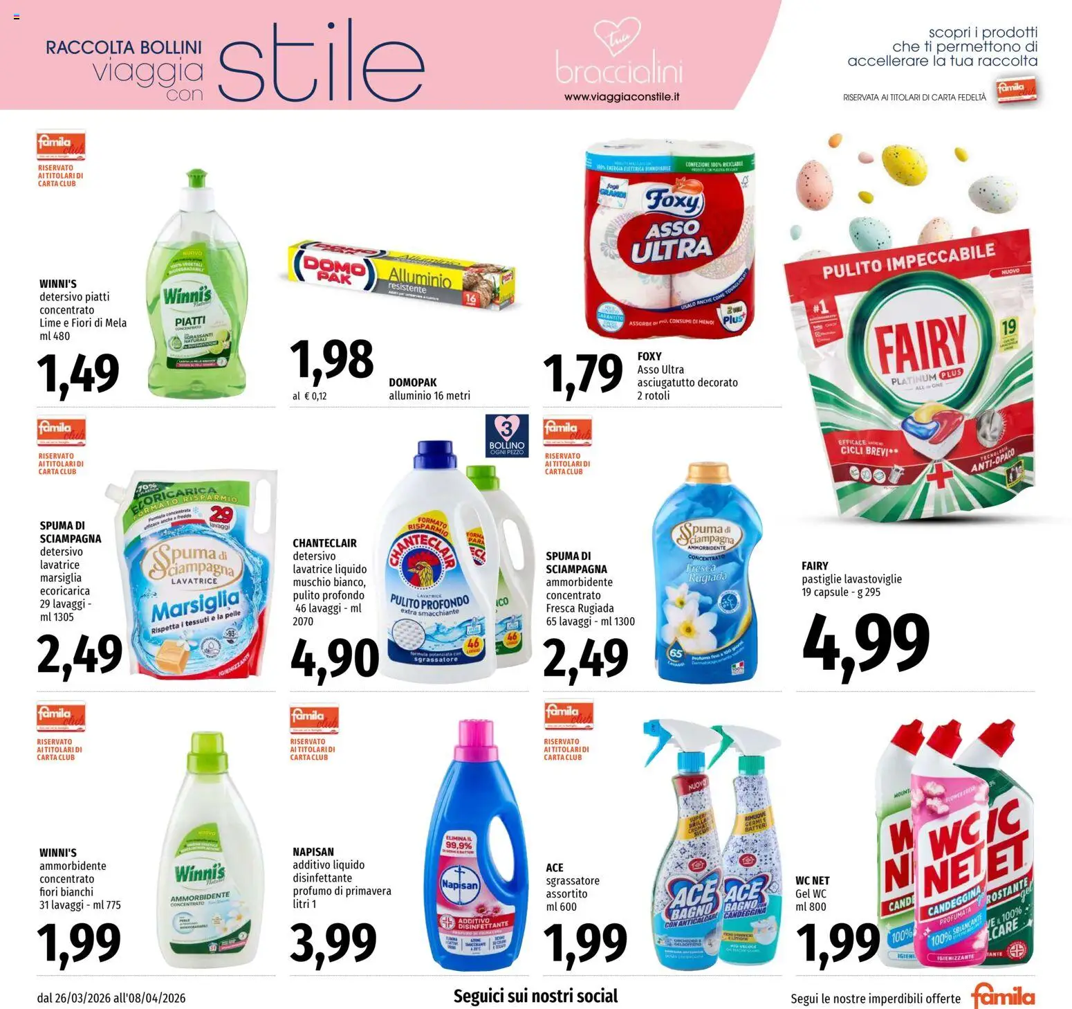 Volantino Famila del 26.03.2026 | Pagina: 23 | Prodotti: Anticalcare, Asciugatutto, Alluminio, WC