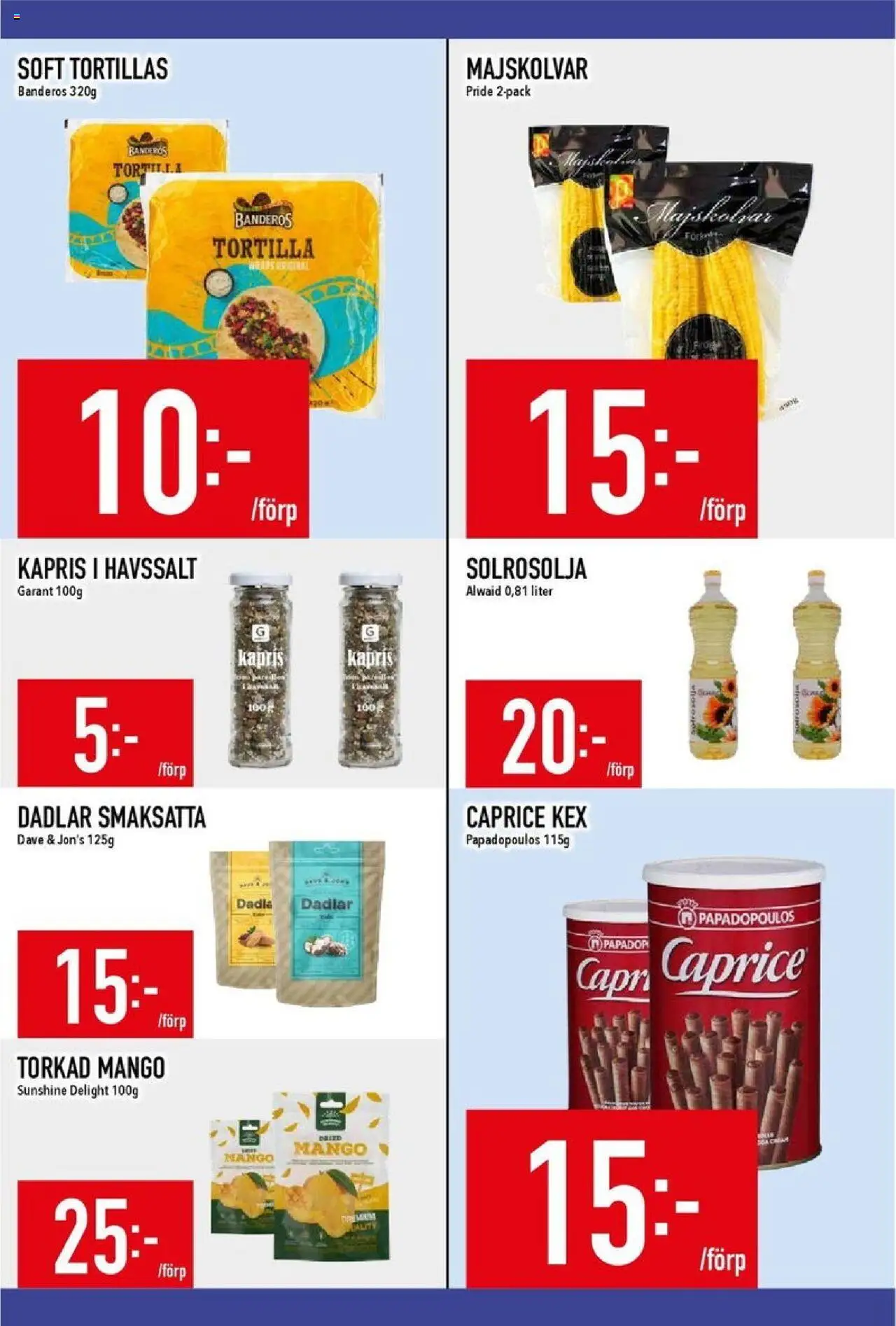 Matdax reklamblad aktuell från 06.10.2025 | Sida: 15 | Produkter: Tortilla, Kapris, Mango