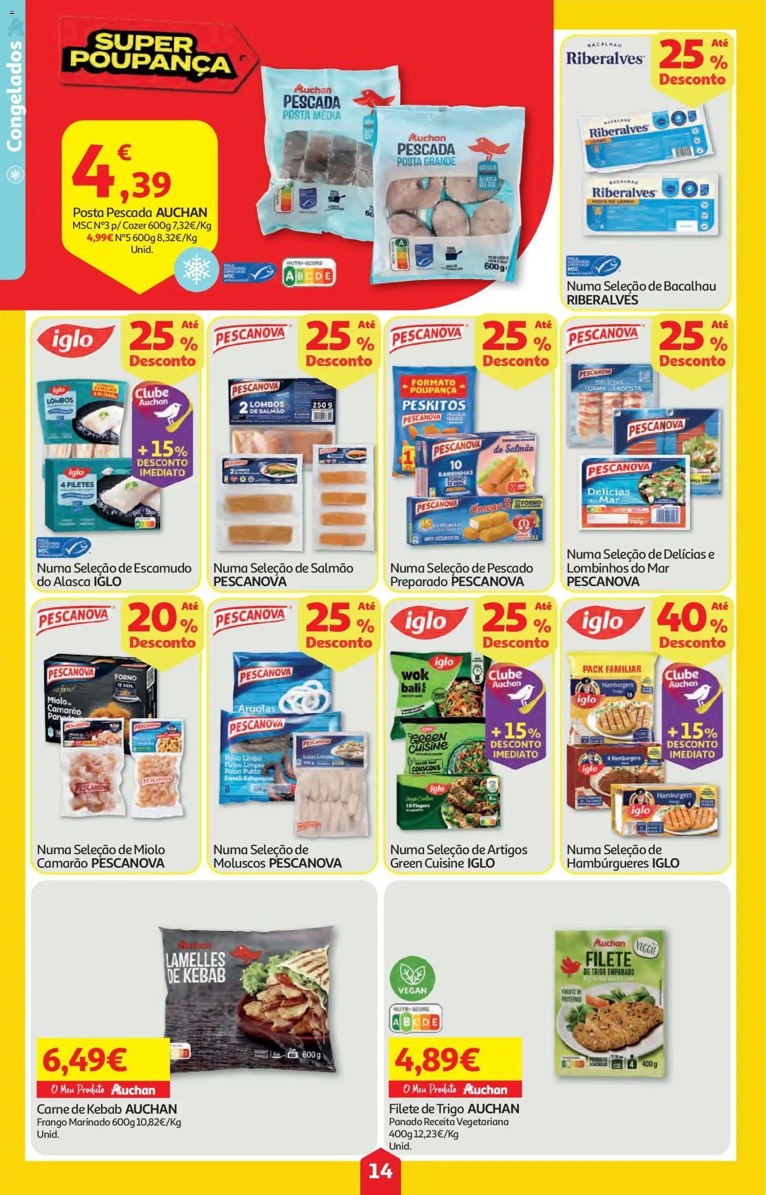 Auchan folheto │ válido de 12.03.2026 | Página: 14 | Produtos: Forno, Salmão, Lombo, Carne