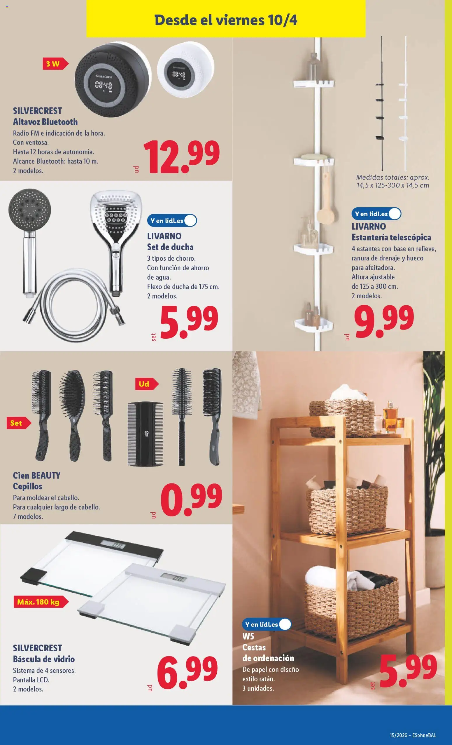 Lidl folleto de bazar │ válido desde el 06.04.2026 | Página: 15 | Productos: Radio, Altavoz, Ducha