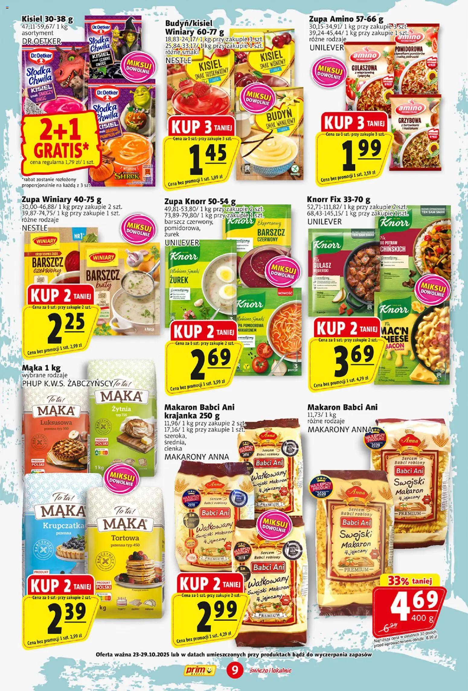 Prim Market Gazetka od 23.10.2025 | Strona: 9 | Produkty: Barszcz, Mak, Makarony, Owoce