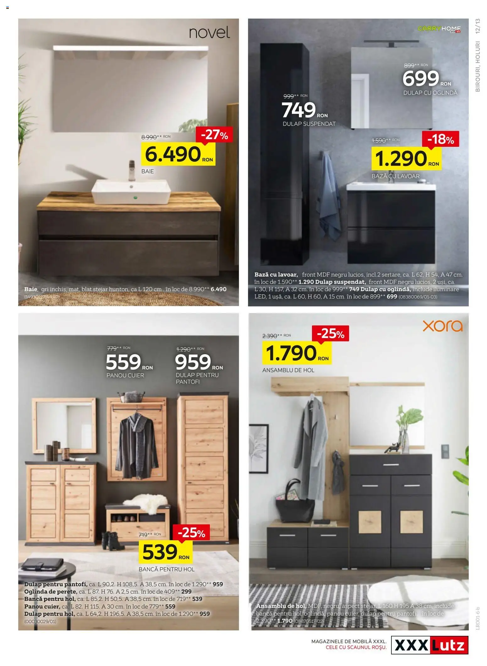 Noul catalog XXXLutz – valabil de la 19.01.2026 | Pagină: 13 | Produse: Pantofi, Lavoar, Oglindă, Bancă
