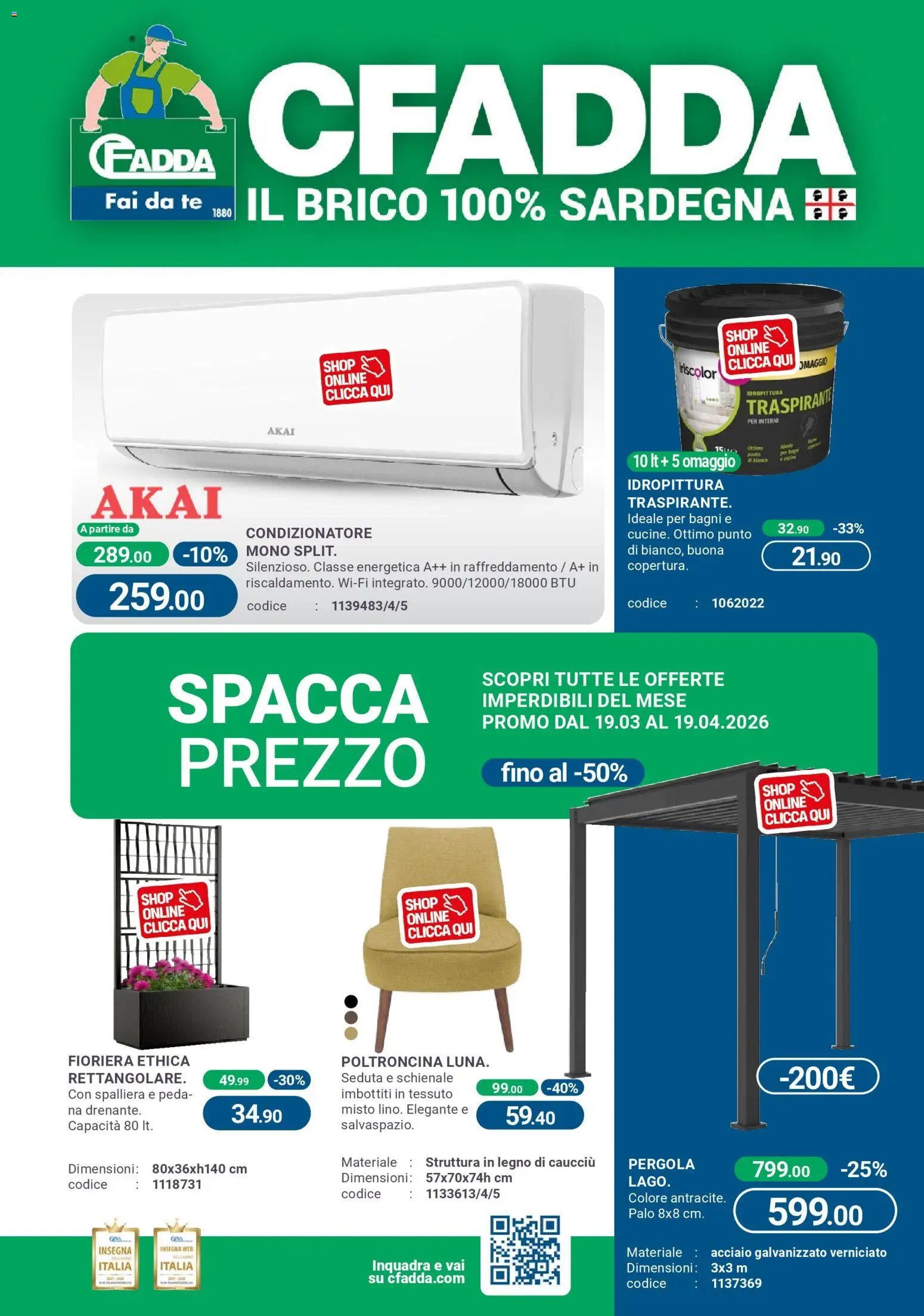 Volantino CFadda volantino del 19.03.2026 | Pagina: 1 | Prodotti: Tè, Pergola, Fioriera, Condizionatore