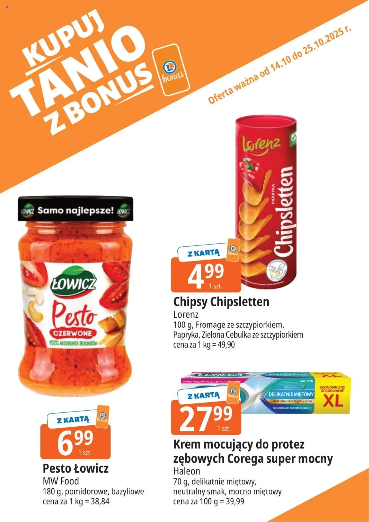 E.Leclerc Gazetka - Zielona Góra kupony dodatkowe od 14.10.2025 | Strona: 13 | Produkty: Karta, Chipsy, Pesto, Papryka