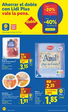 Milbona Queso azul, Bleu de Francia. 200 g │ válido desde el 29.09.2025 | Página: 4 | Productos: Jamón serrano, Queso, Jamón
