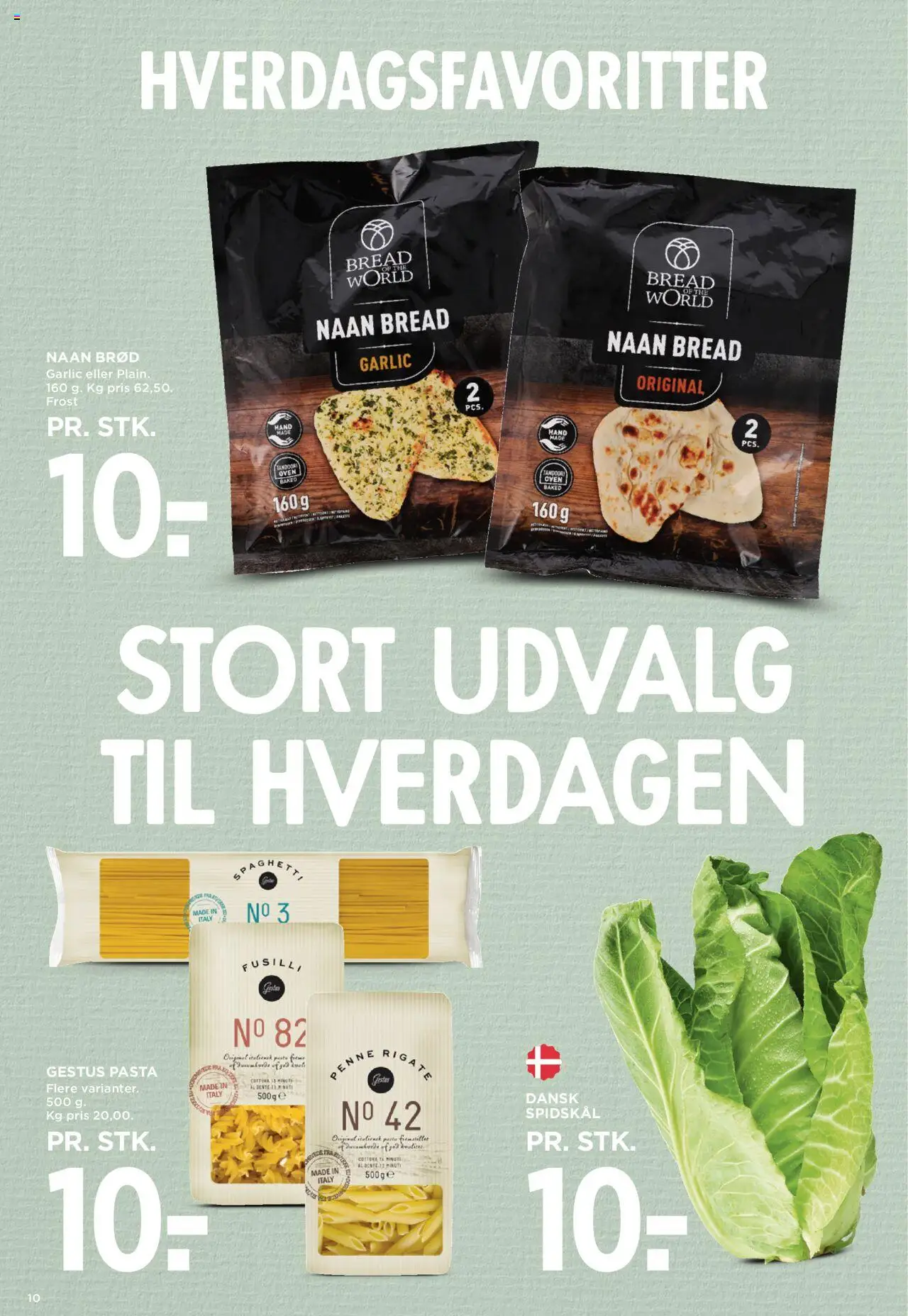 Meny tilbudsavis – gyldig fra 10.10.2025 | Side: 18 | Produkter: Brød, Pasta, Is, Spidskål