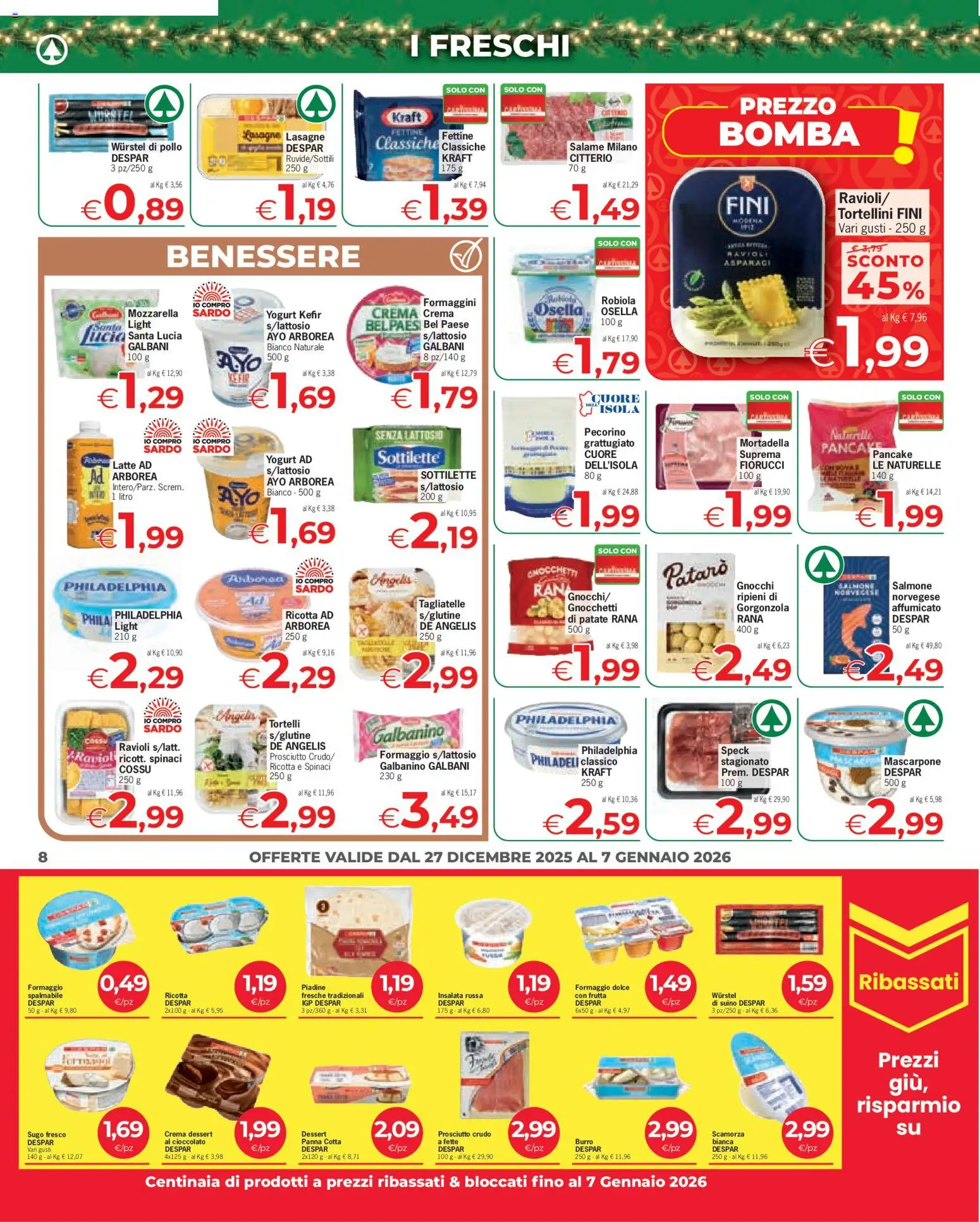Volantino Eurospar del 27.12.2025 | Pagina: 8 | Prodotti: Speck, Pollo, Insalata, Mascarpone