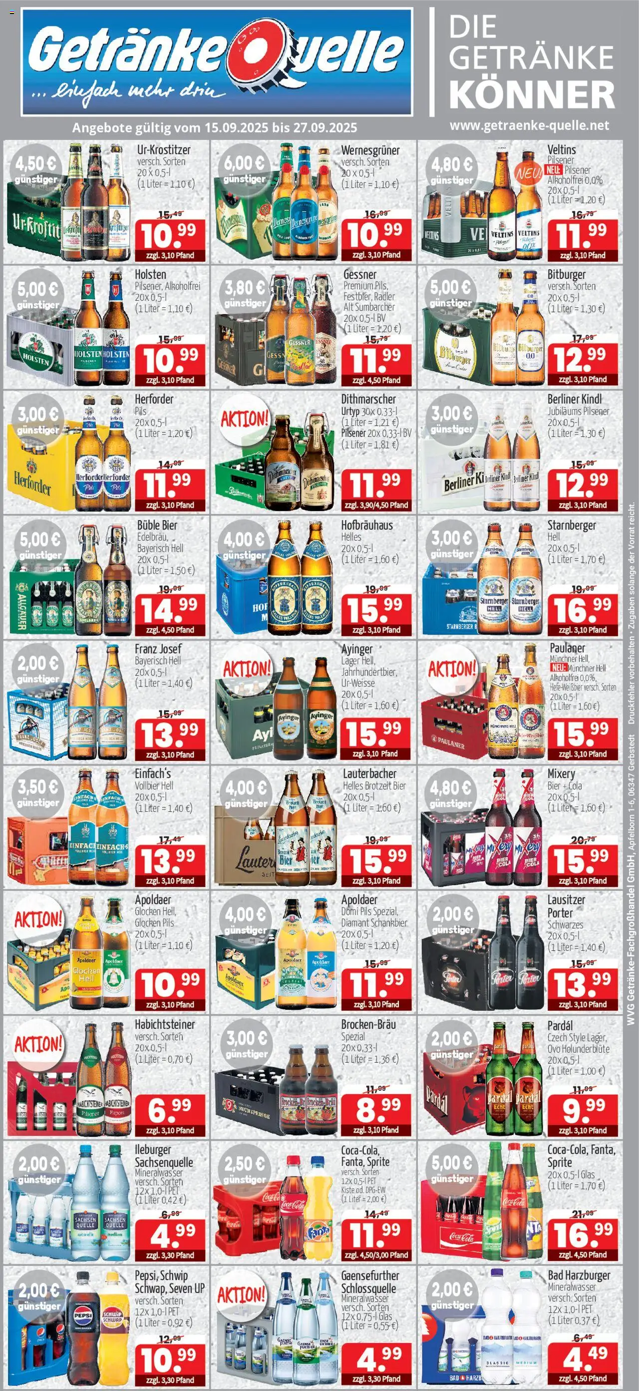 Getränke Quelle Prospekt 	 – gültig ab 15.09.2025 | Seite: 1