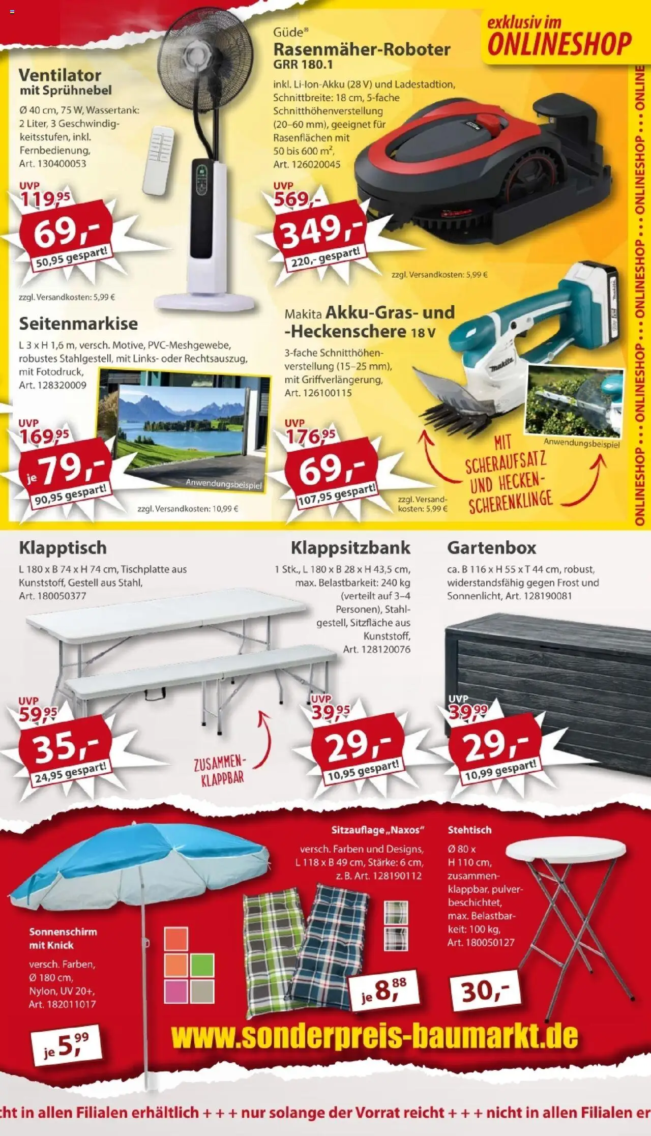 Sonderpreis Baumarkt Prospekt 	 - gültig ab dem 02.08.2025 | Seite: 11 | Produkte: Ventilator, Sonnenschirm
