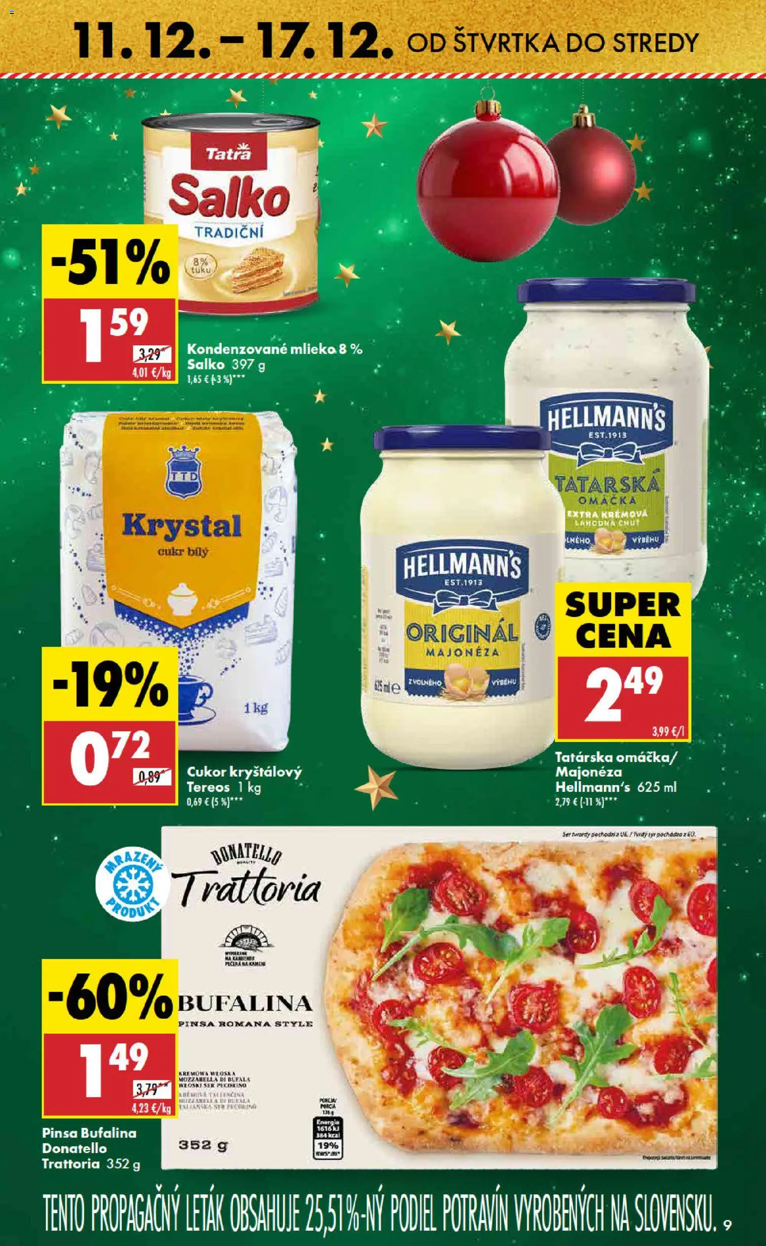 Nové Biedronka akcie – leták je platný od 11.12.2025 | Strana: 9 | Produkty: Mozzarella, Cukor, Tatárska omáčka, Omáčka