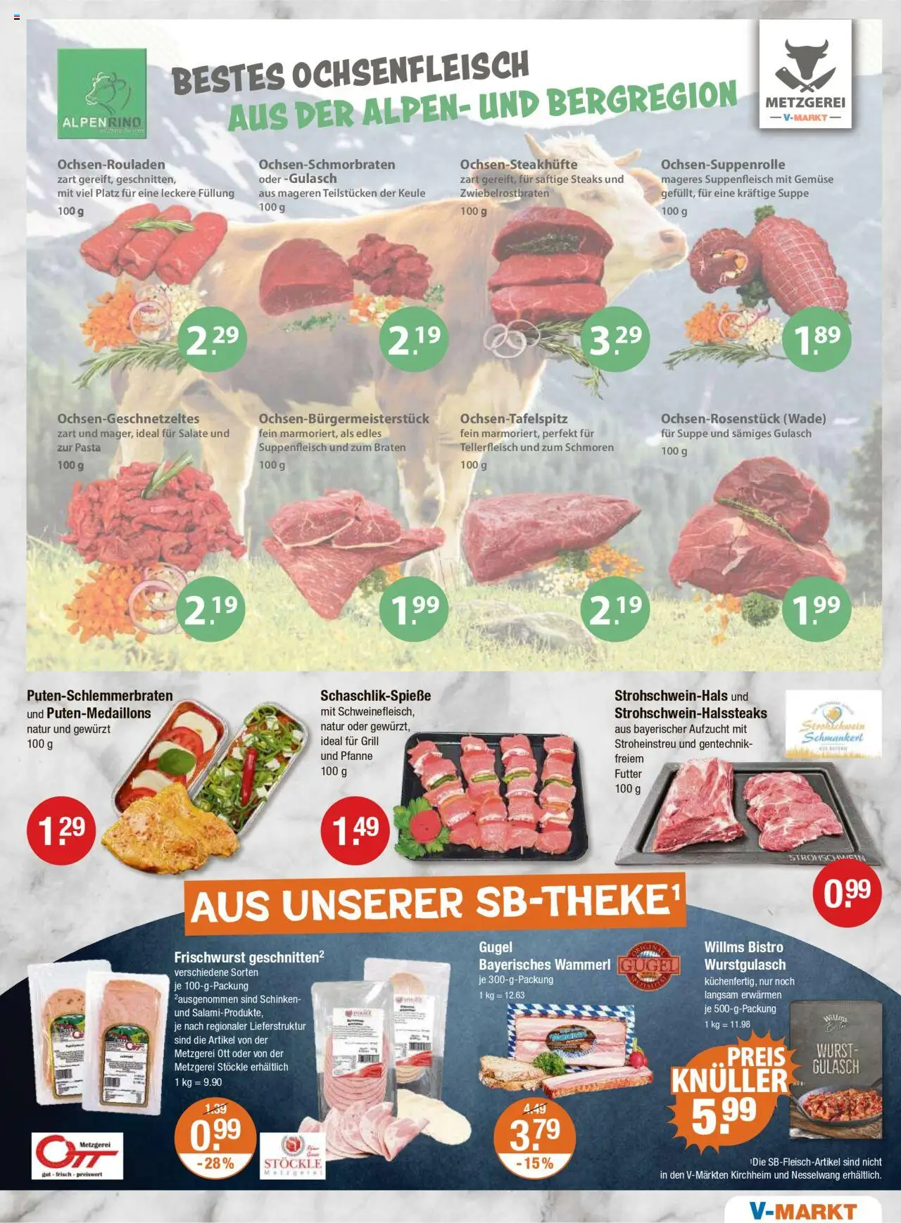 V-Markt - Schwaben / Oberbayern – gültig ab 09.10.2025 | Seite: 3 | Produkte: Grill, Gemüse, Suppenfleisch, Pasta