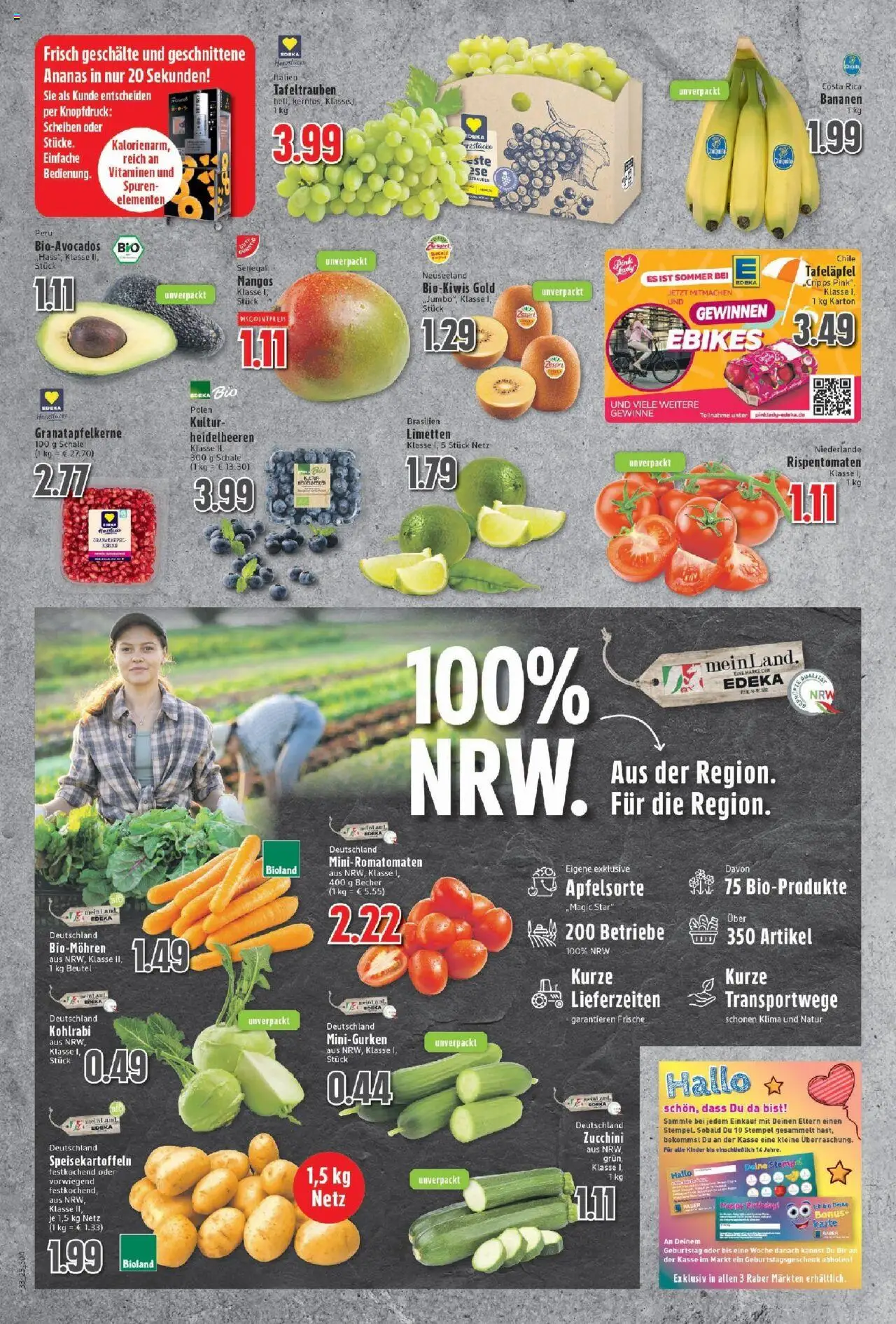 Edeka prospekt Moers	 - gültig ab dem 11.08.2025 | Seite: 4 | Produkte: Bananen, Ananas, Heidelbeeren, Zucchini