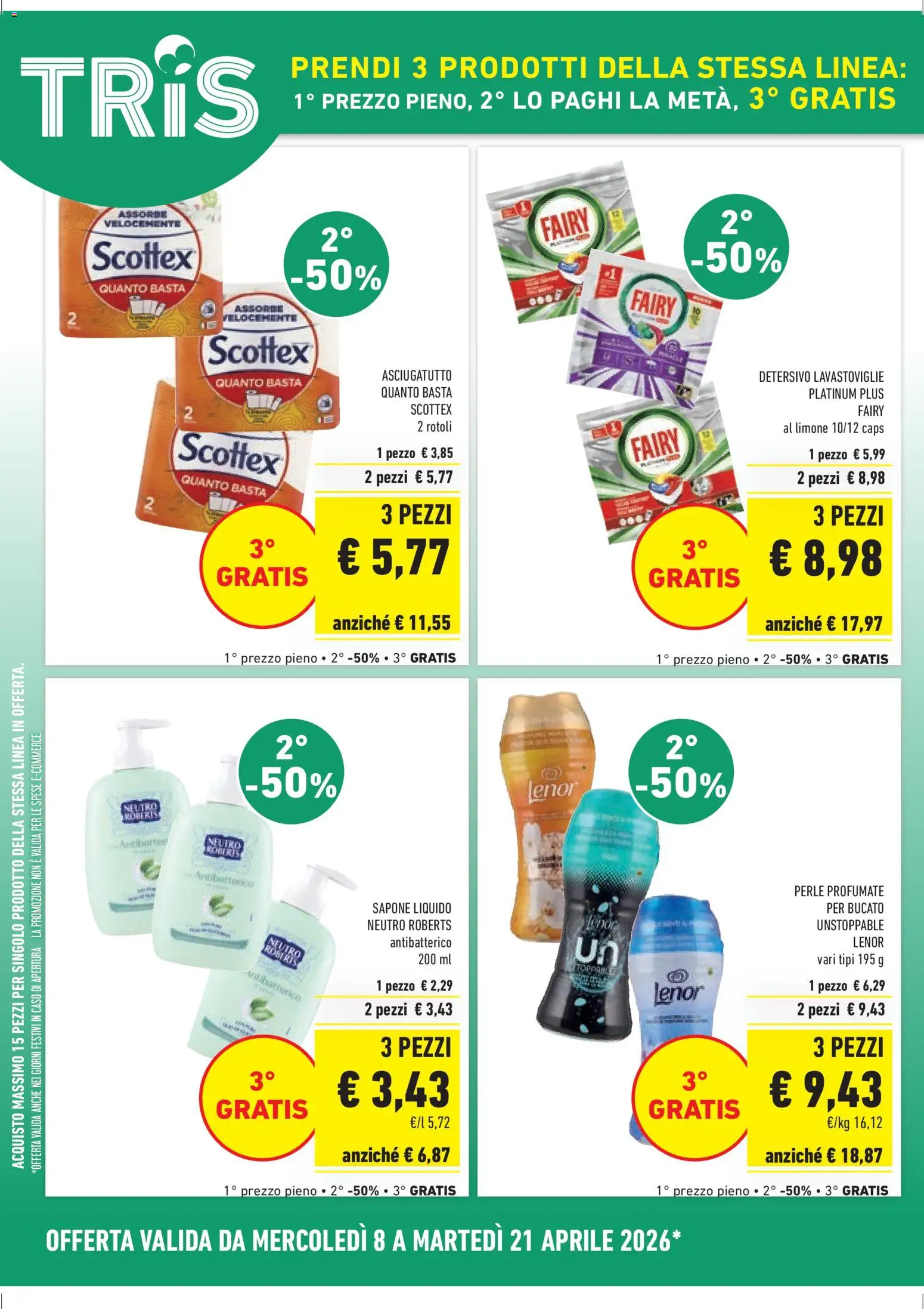 Volantino Conad del 08.04.2026 | Pagina: 6 | Prodotti: Sapone, Limone, Lavastoviglie, Asciugamano